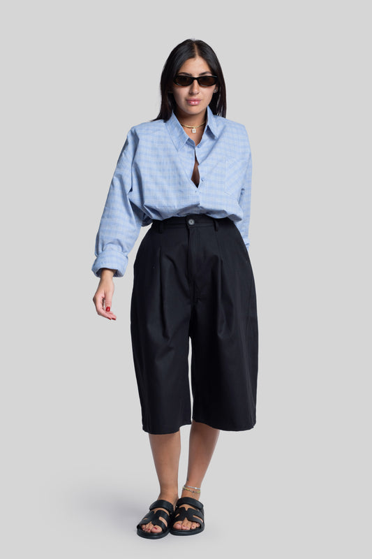 Camicia quadretti celeste