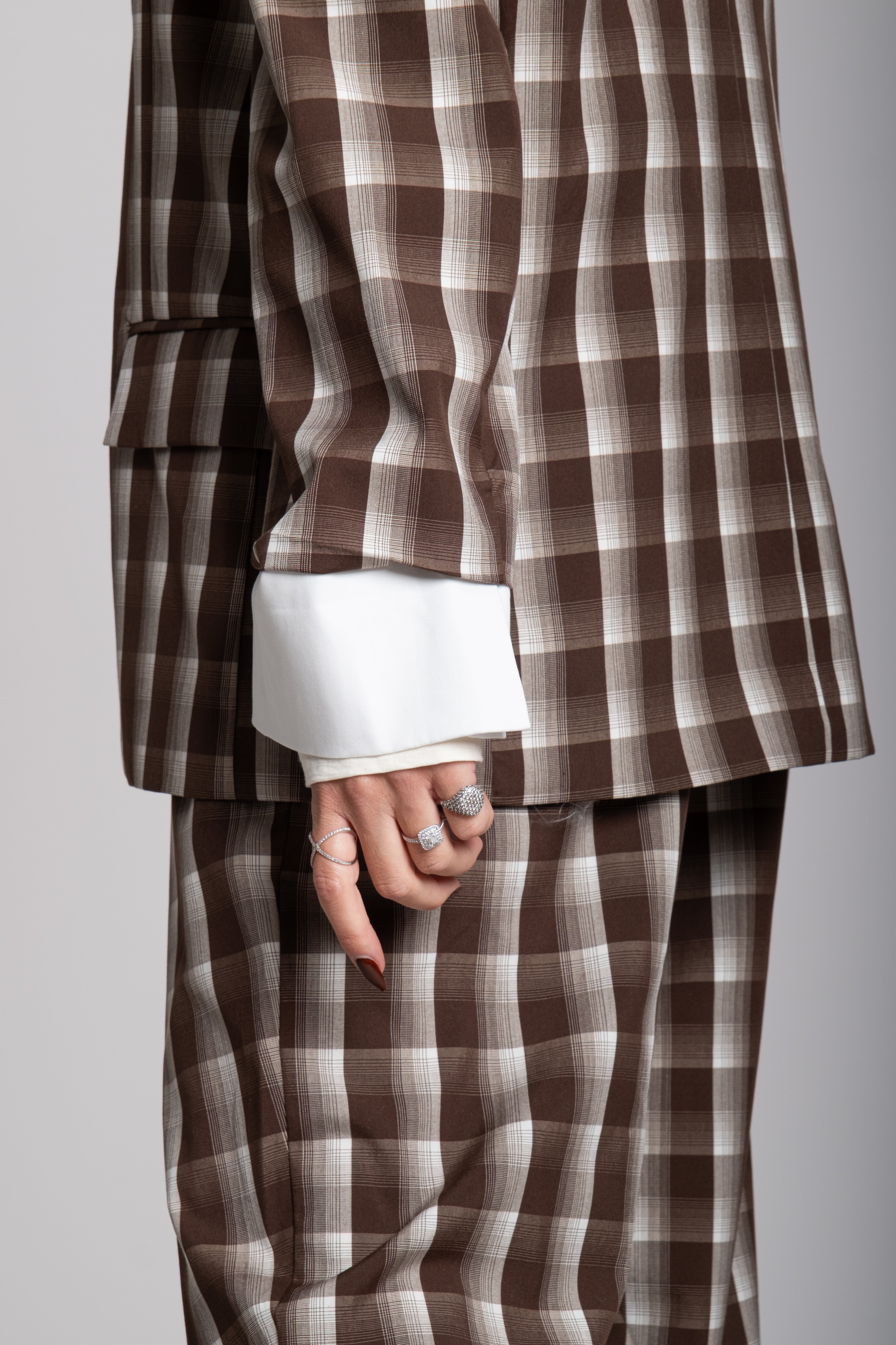 Tailleur Lumina quadri marrone