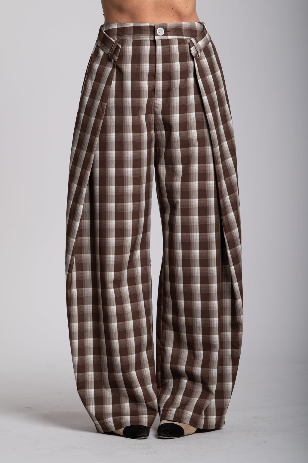 Tailleur Lumina quadri marrone