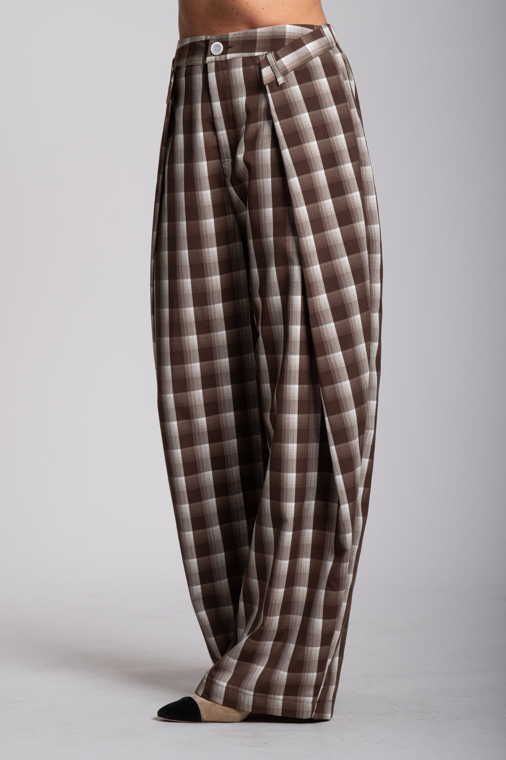 Tailleur Lumina quadri marrone