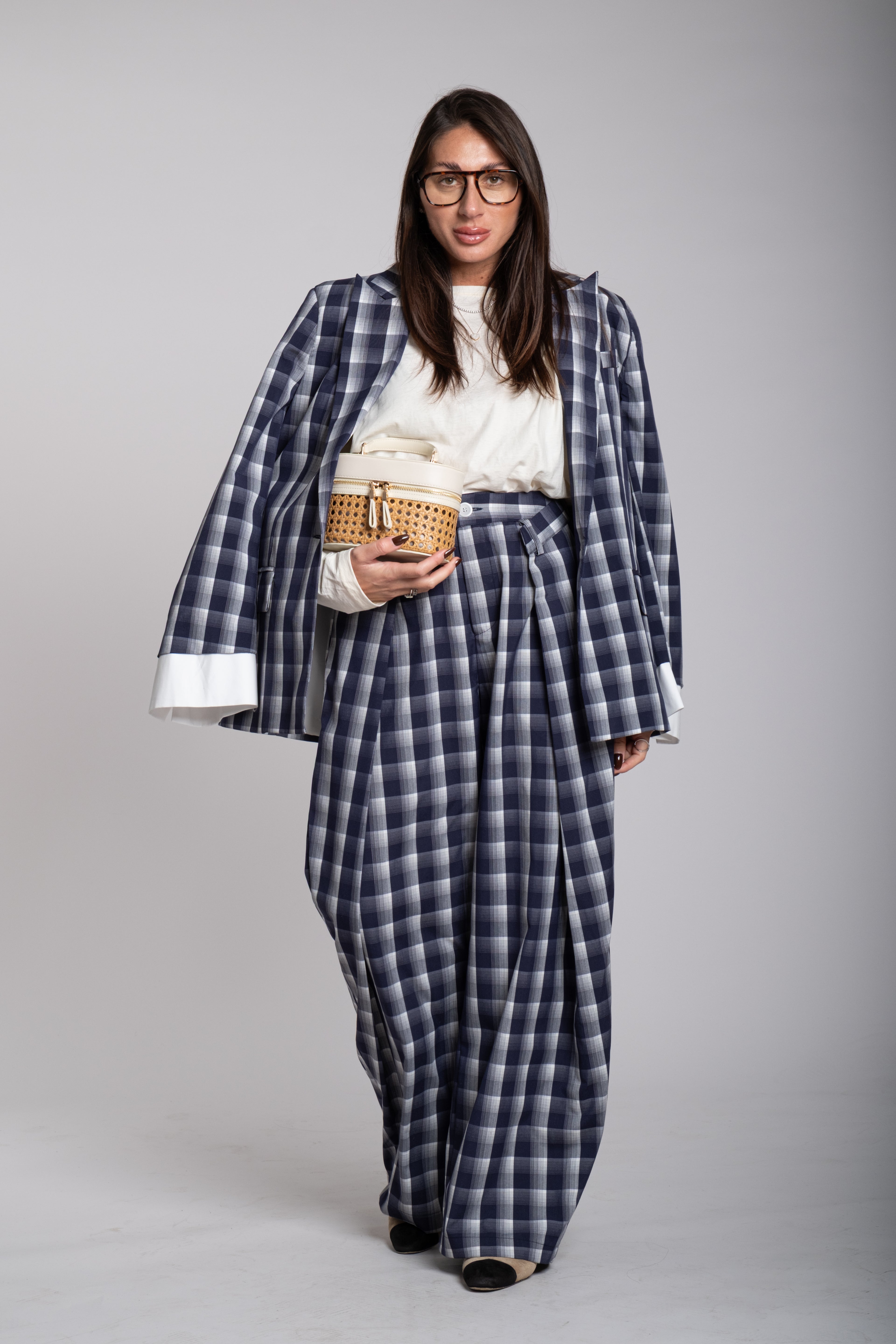 Tailleur Lumina quadri blu