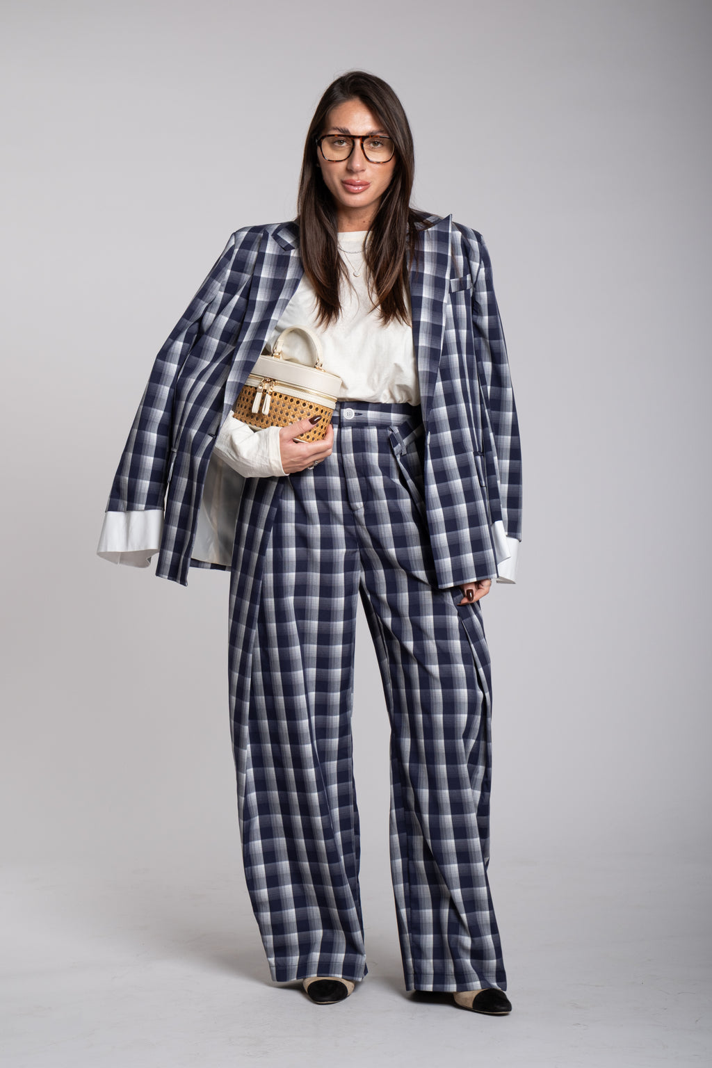 Tailleur Lumina quadri blu