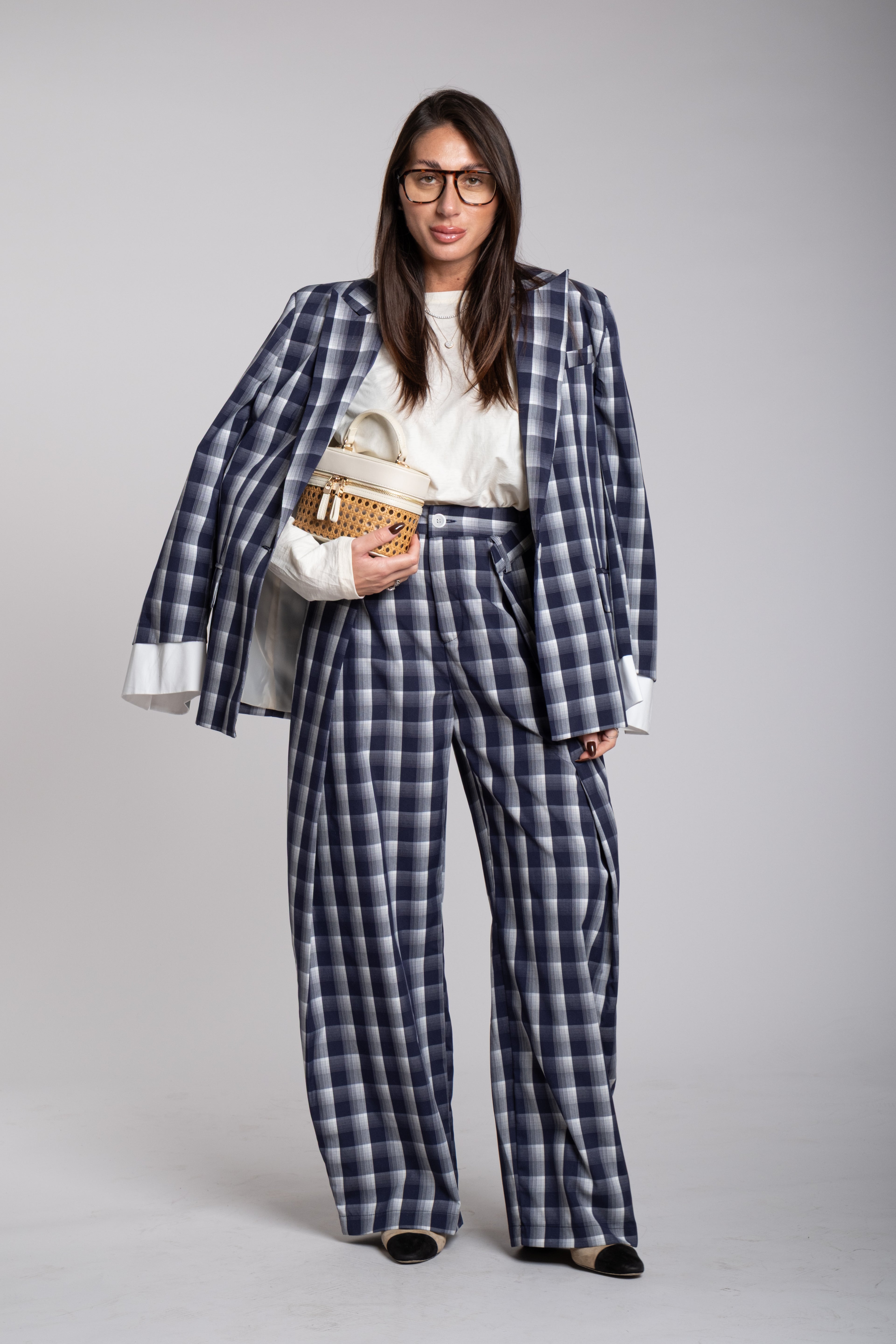 Tailleur Lumina quadri blu
