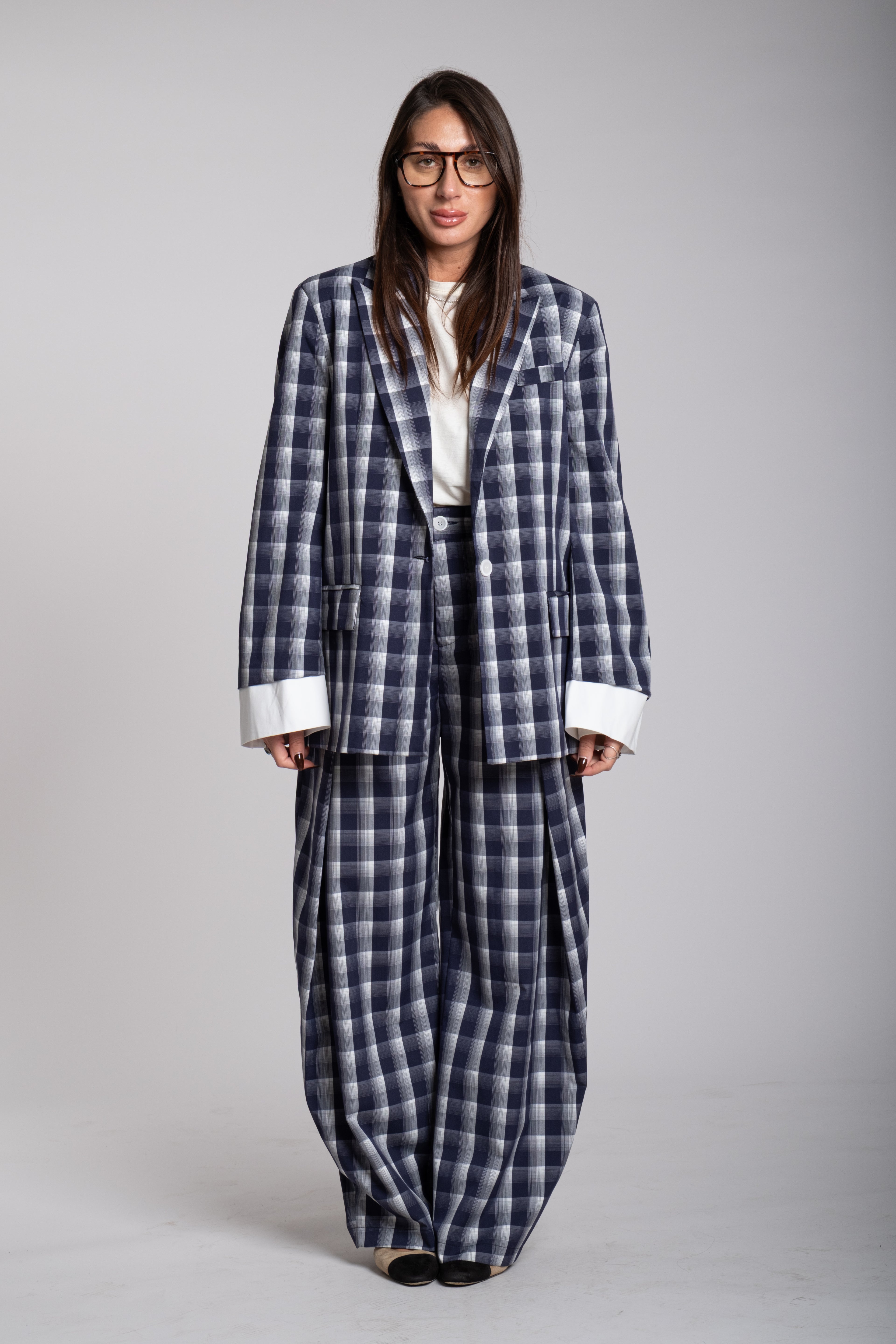 Tailleur Lumina quadri blu