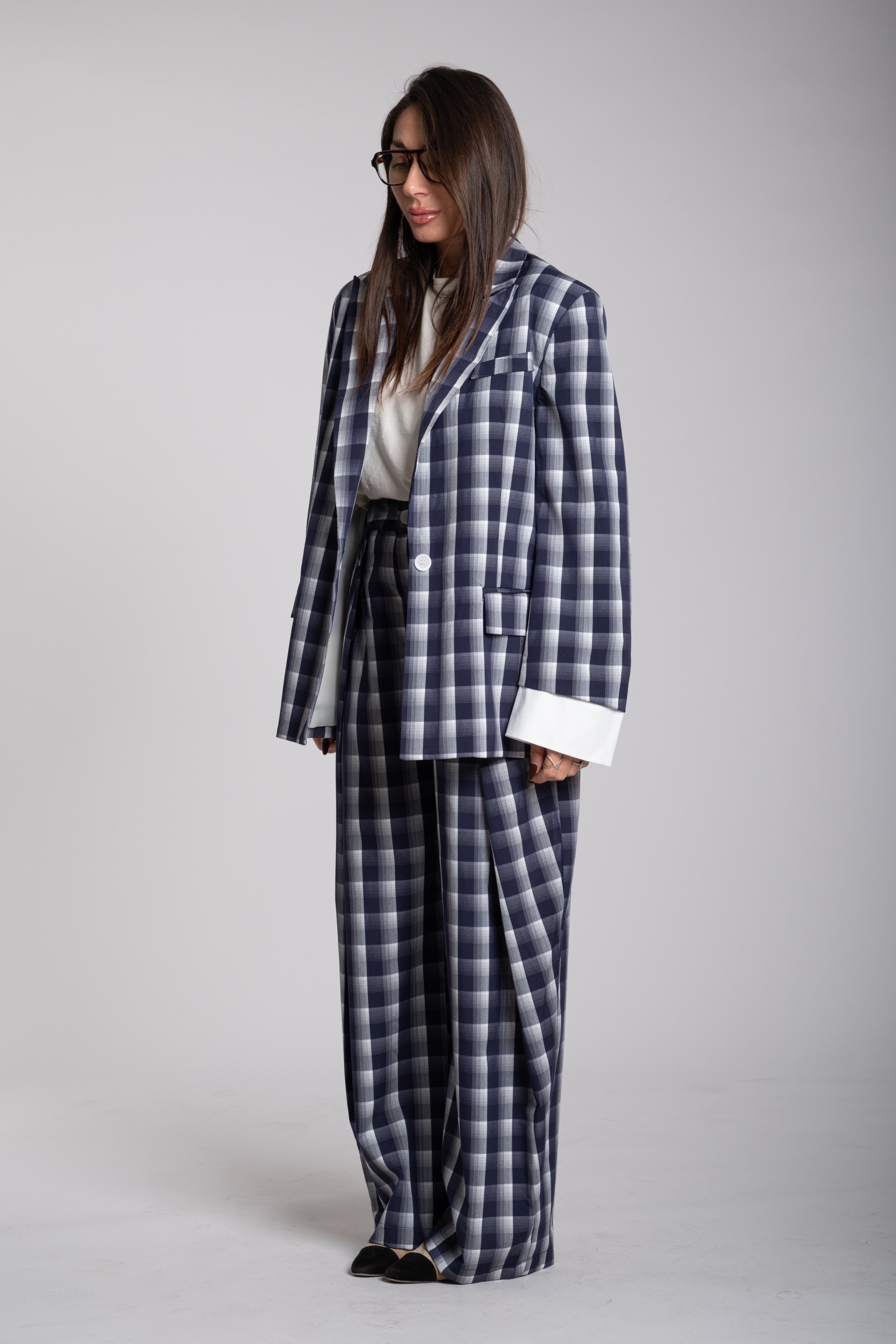 Tailleur Lumina quadri blu