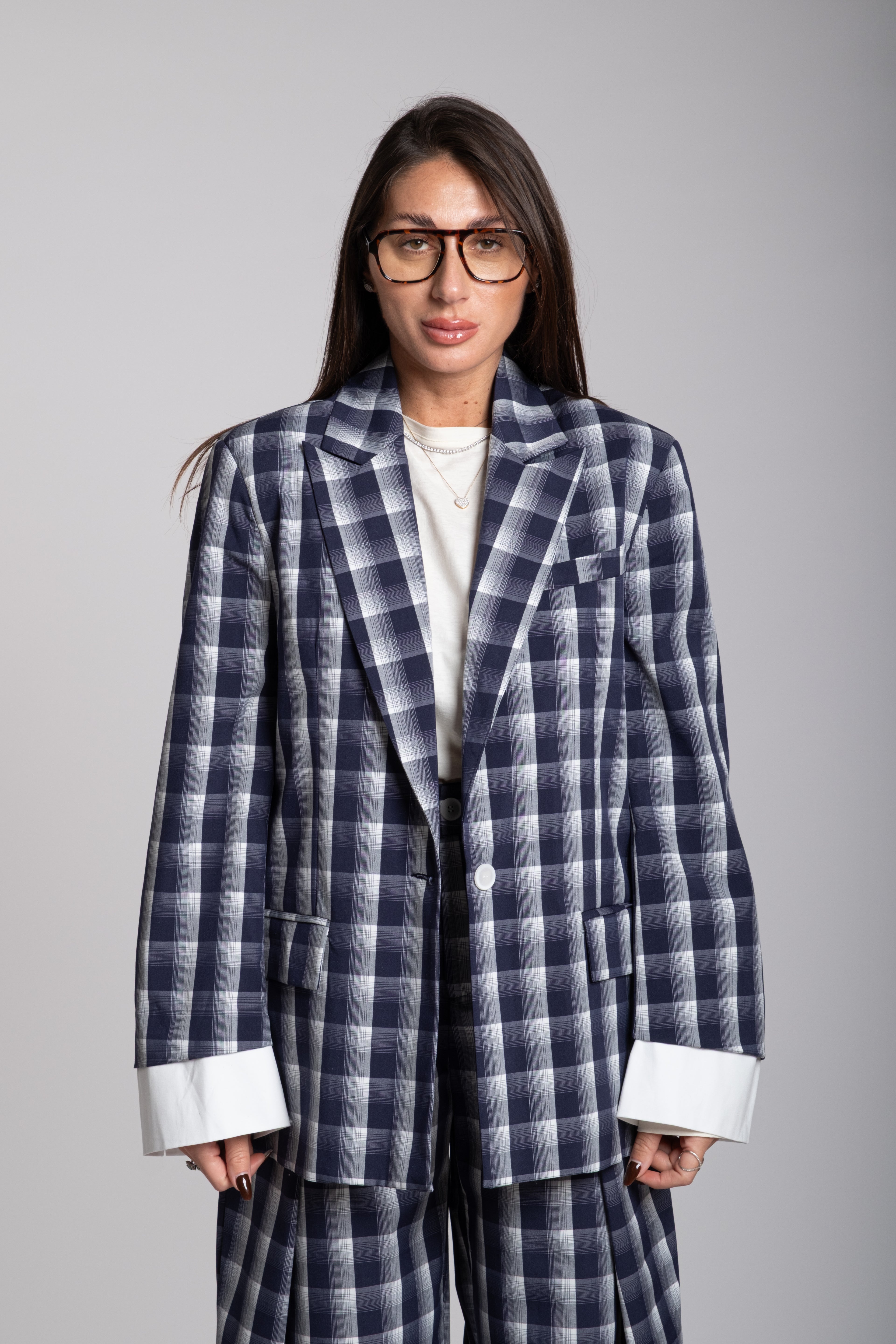 Tailleur Lumina quadri blu