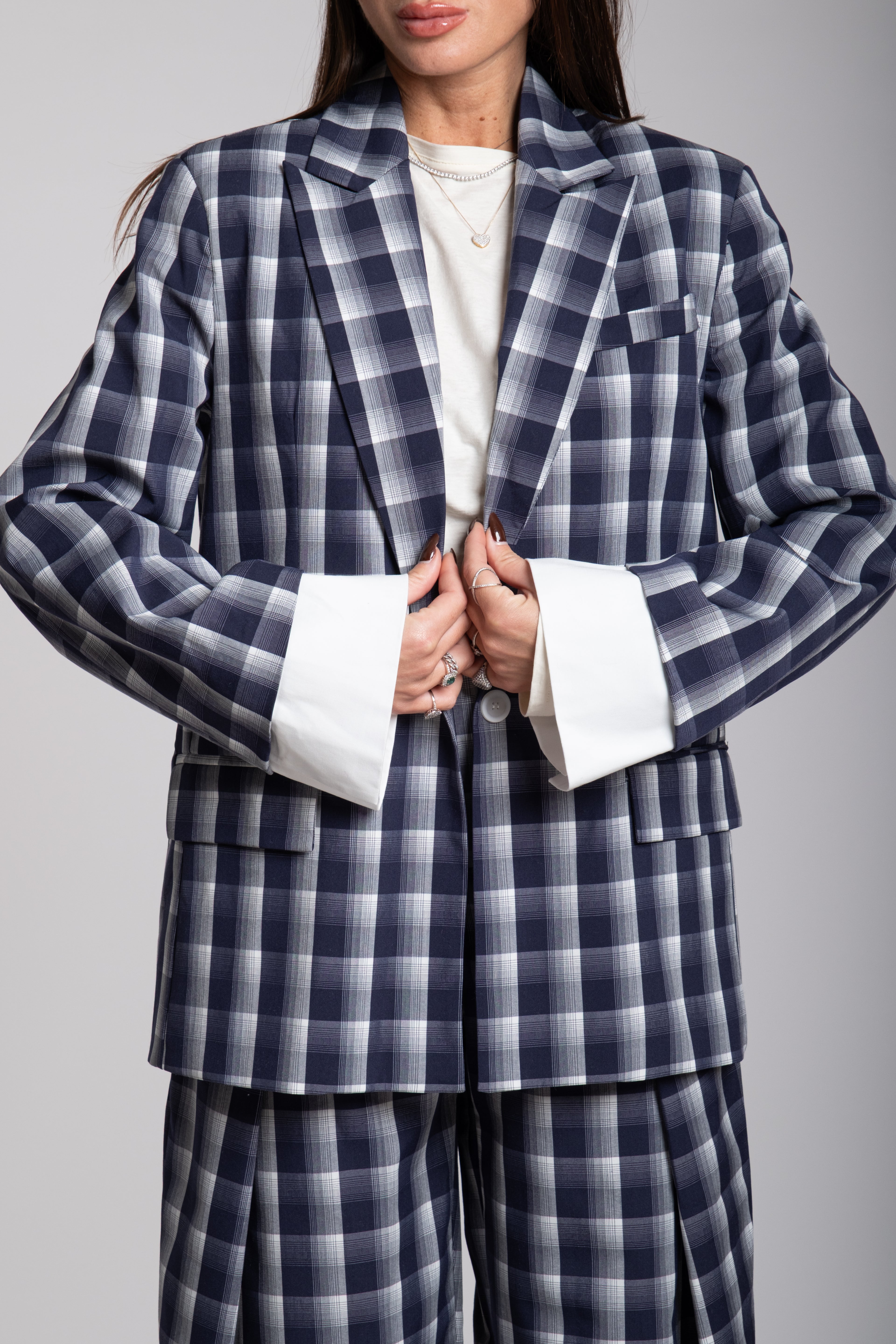 Tailleur Lumina quadri blu