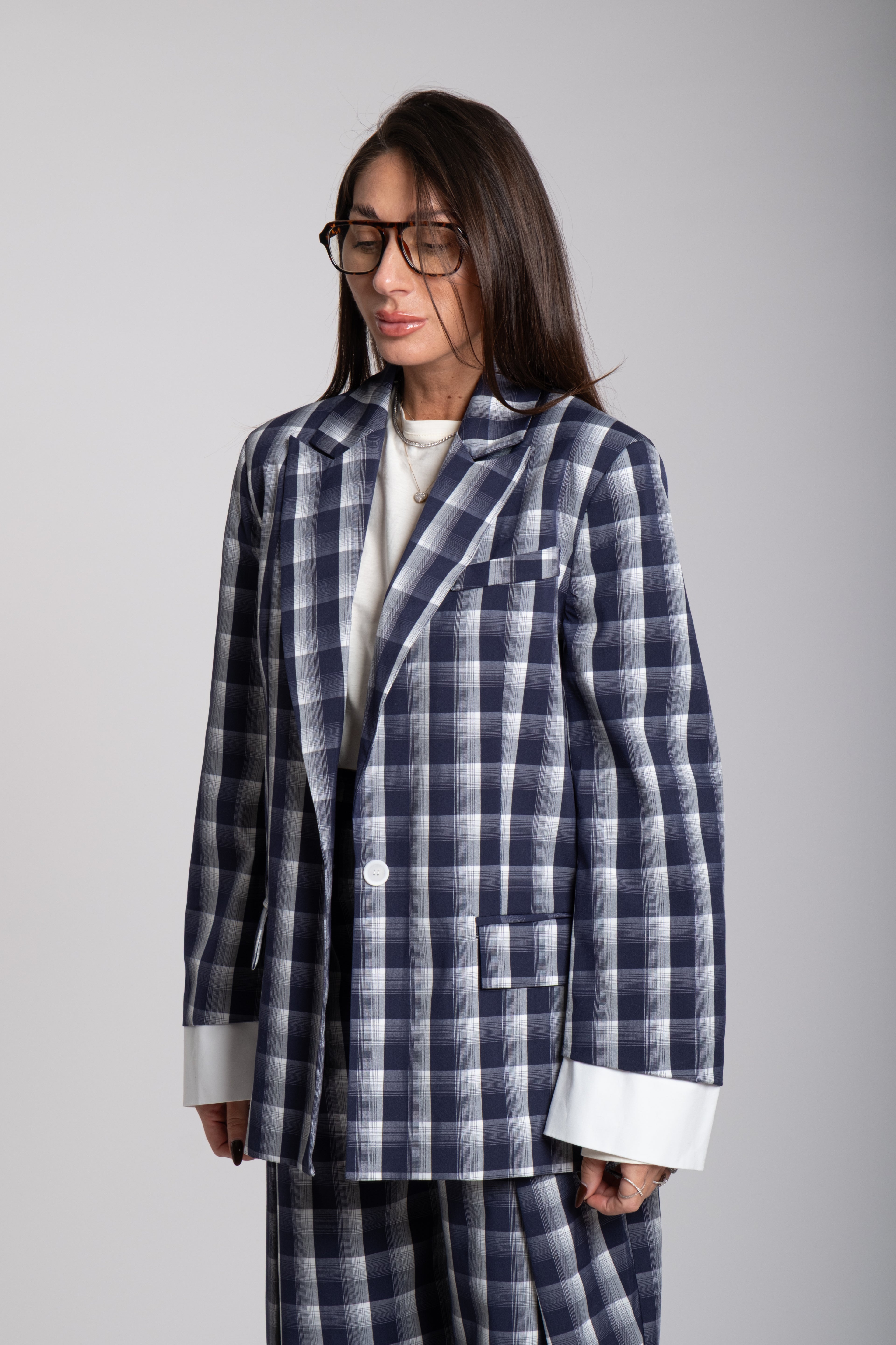 Tailleur Lumina quadri blu