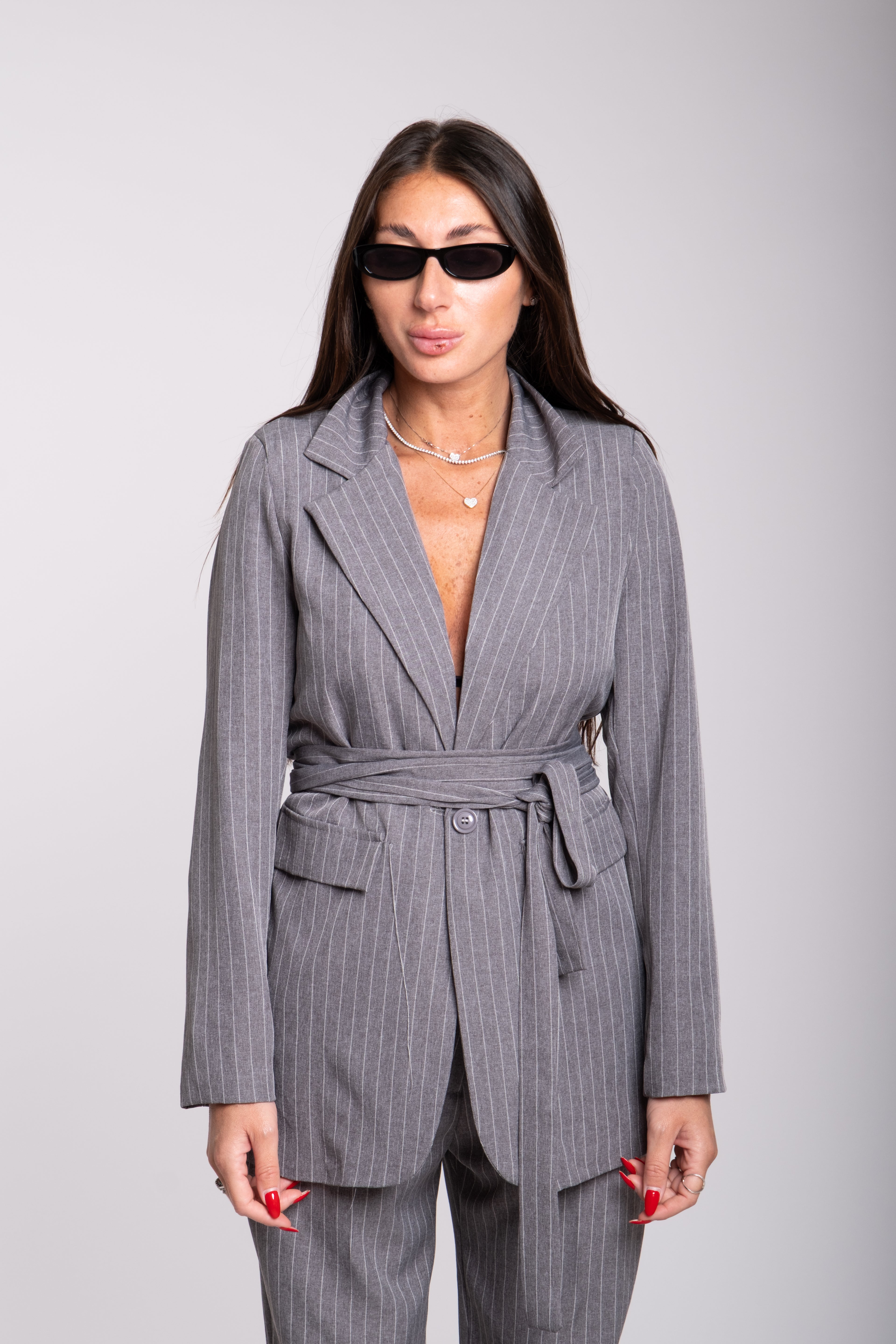 Tailleur Angel gessato grigio