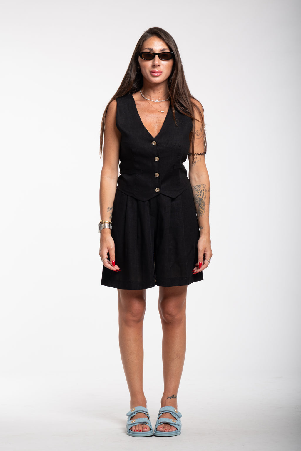 Tailleur Lucy lino nero