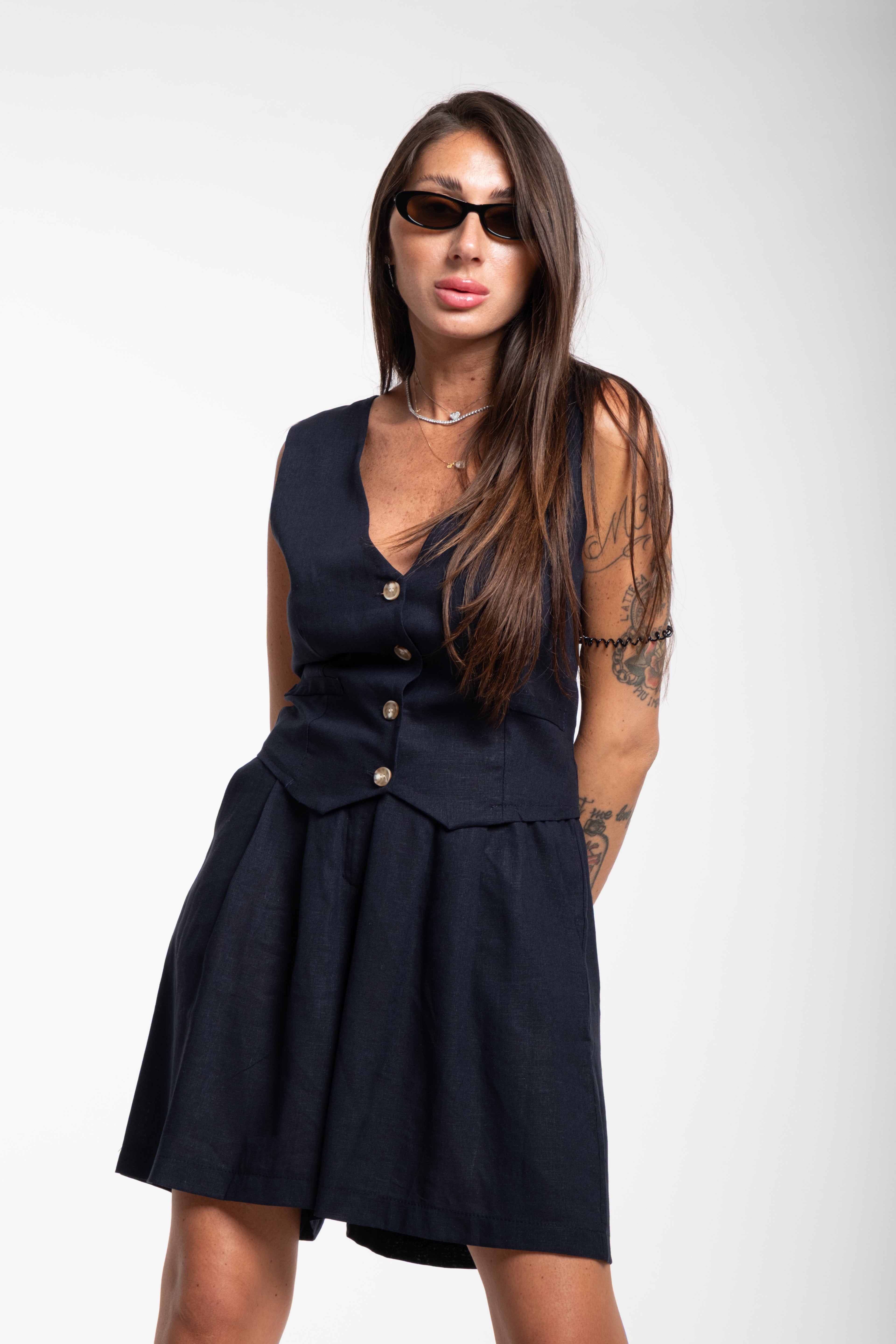 Tailleur Lucy lino blu