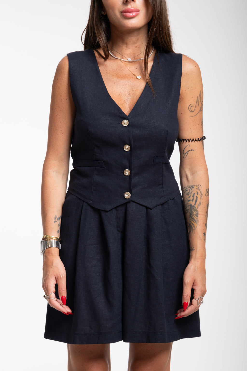 Tailleur Lucy lino blu
