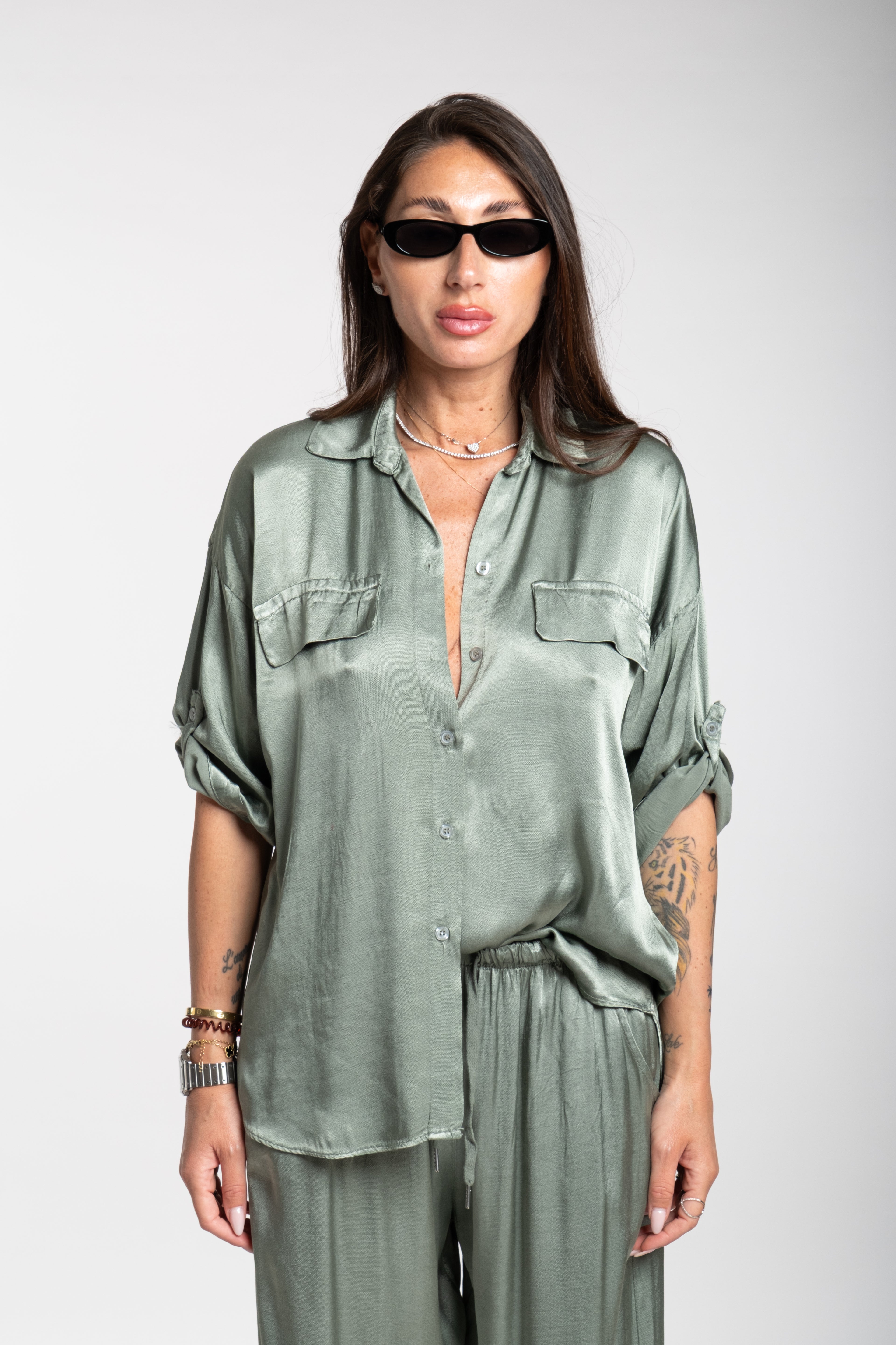 Coordinato satin verde