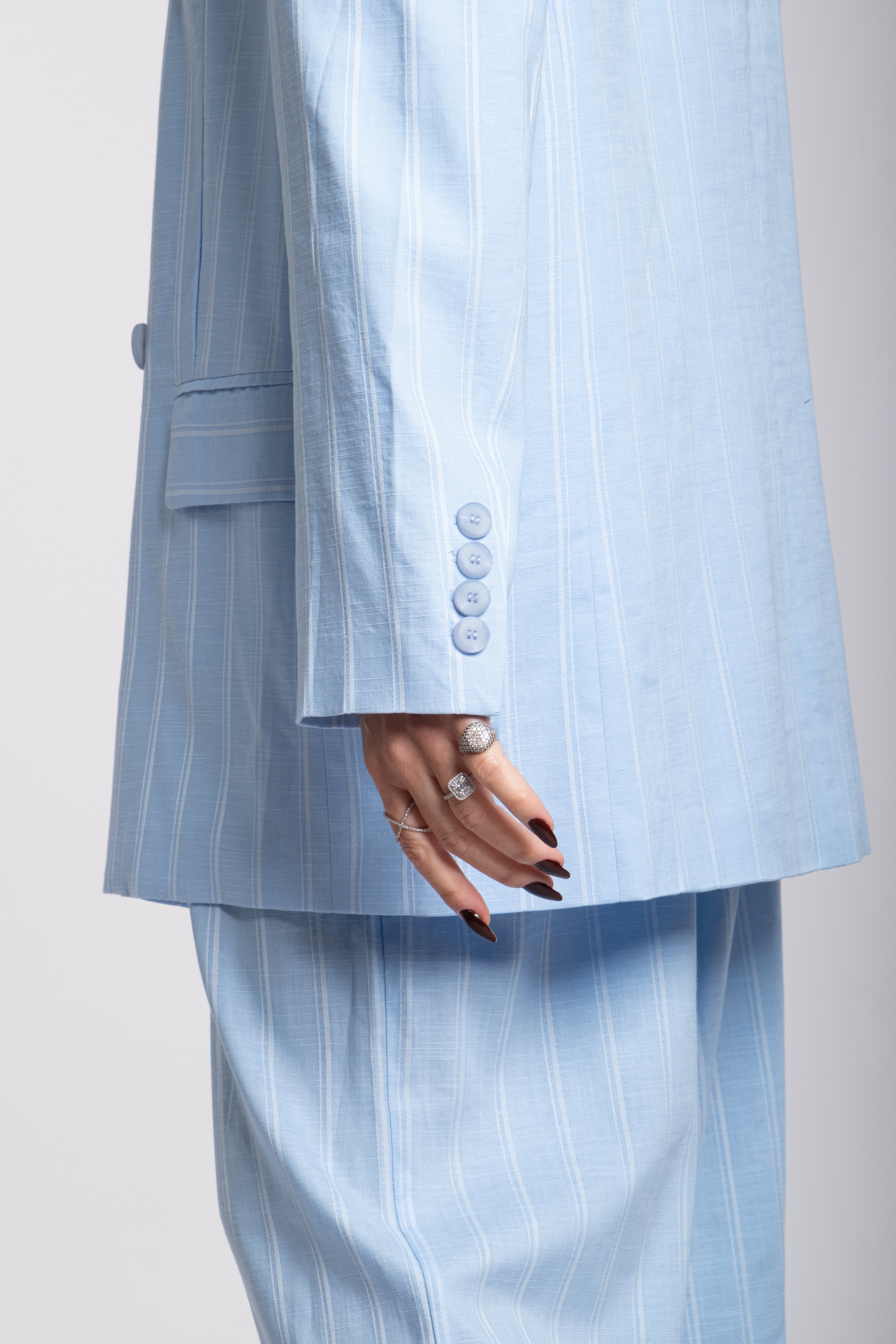 tailleur Lumina misto lino celeste