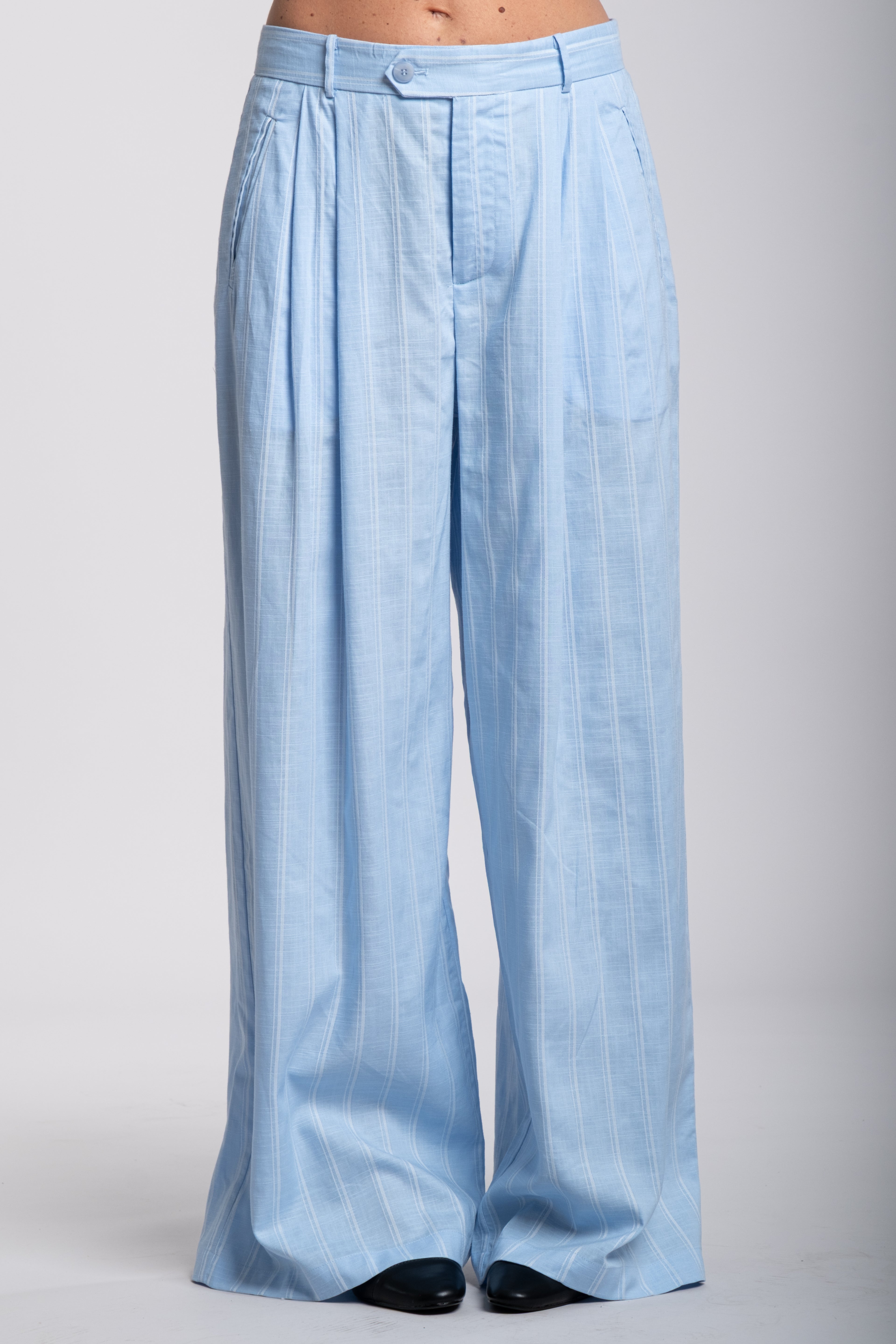 tailleur Lumina misto lino celeste