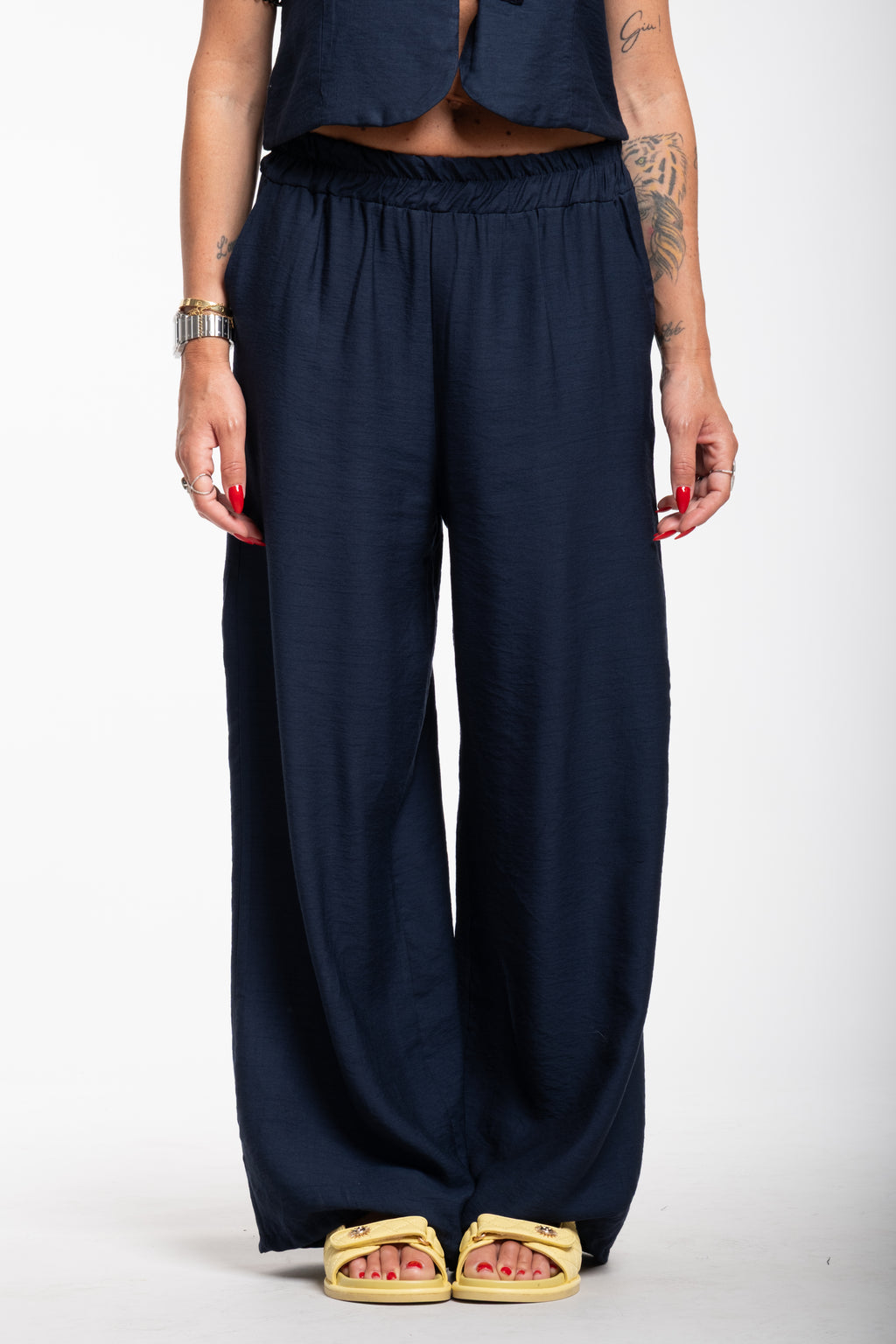 Coordinato smanicato blu