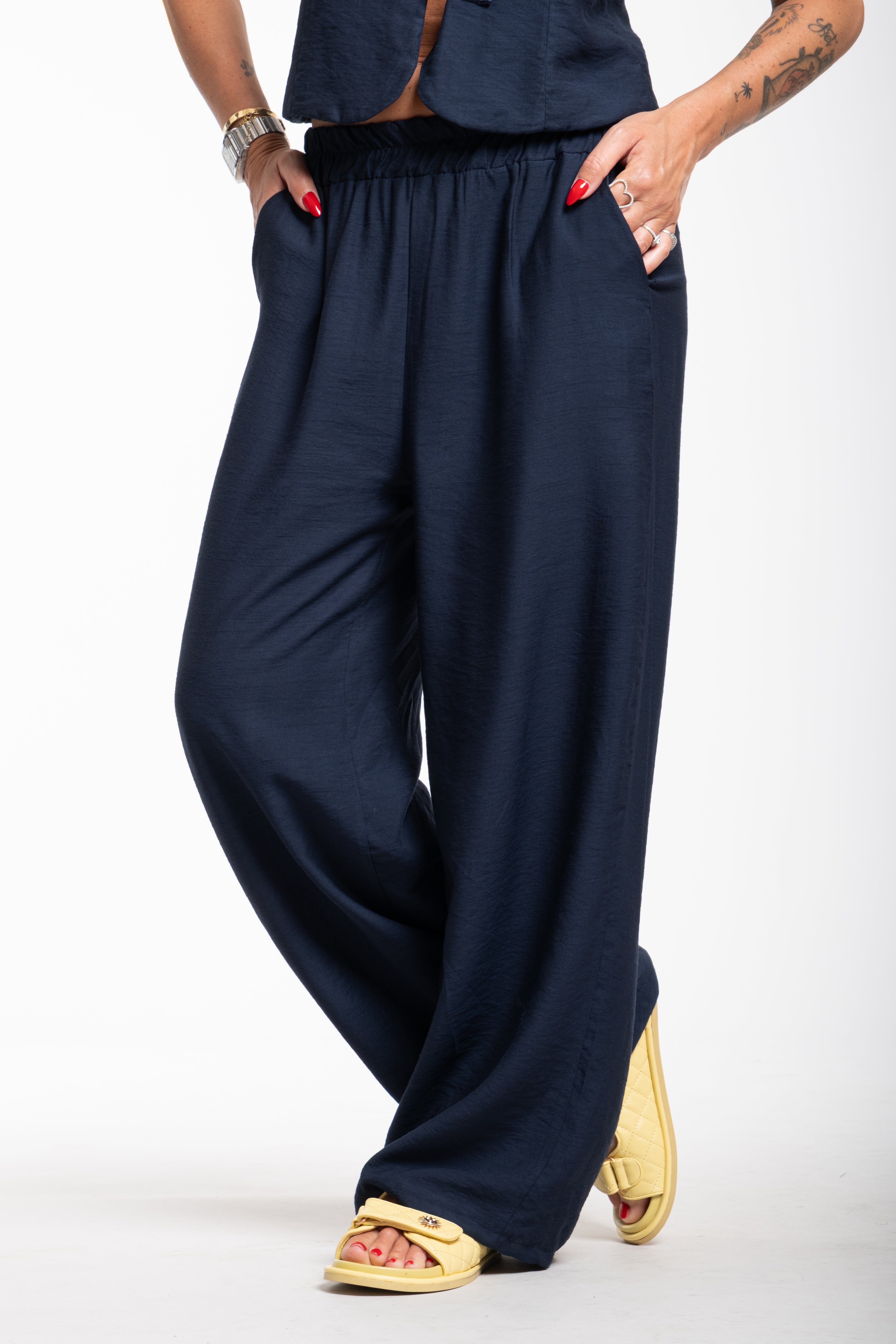 Coordinato smanicato blu