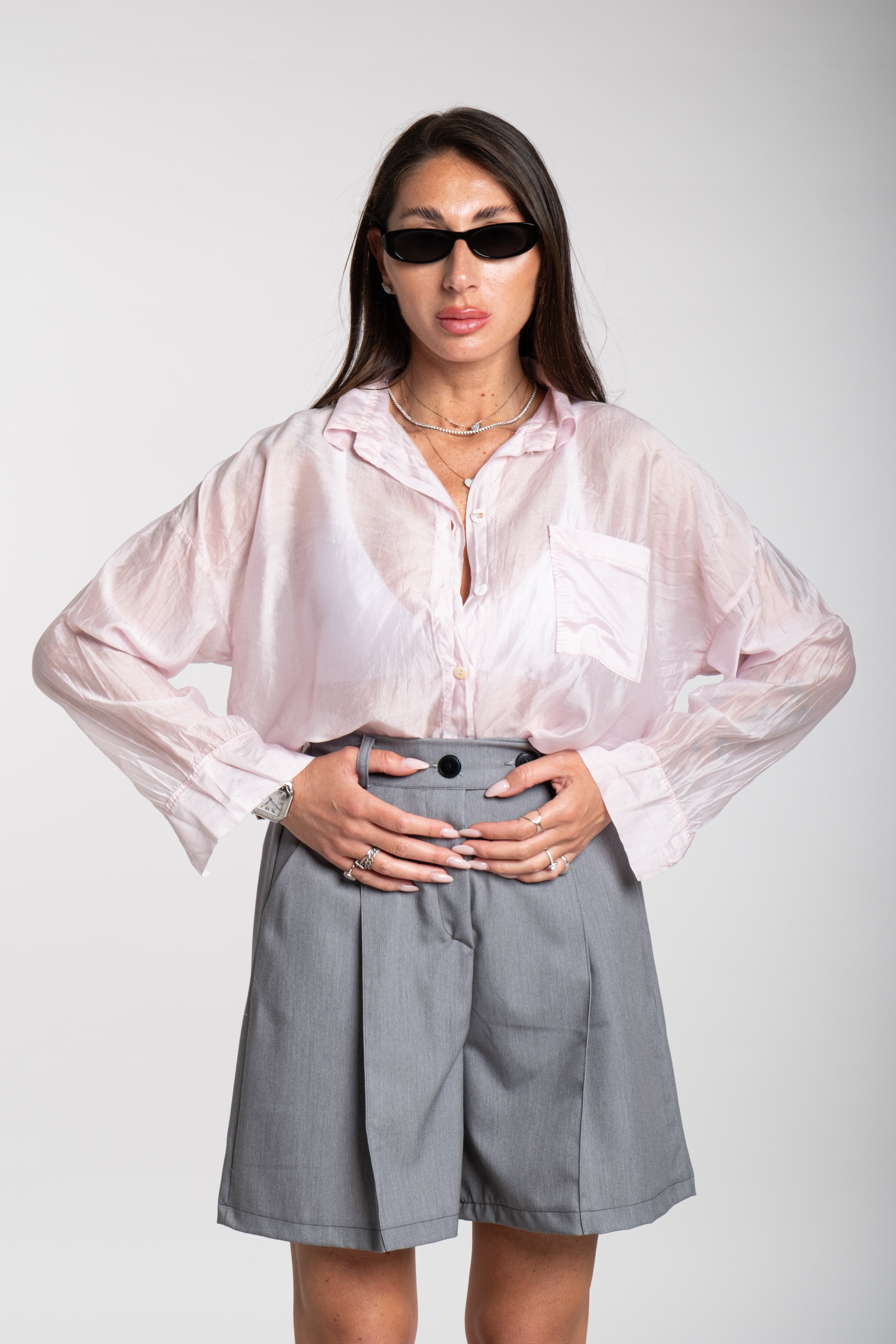 Camicia fiammata rosa