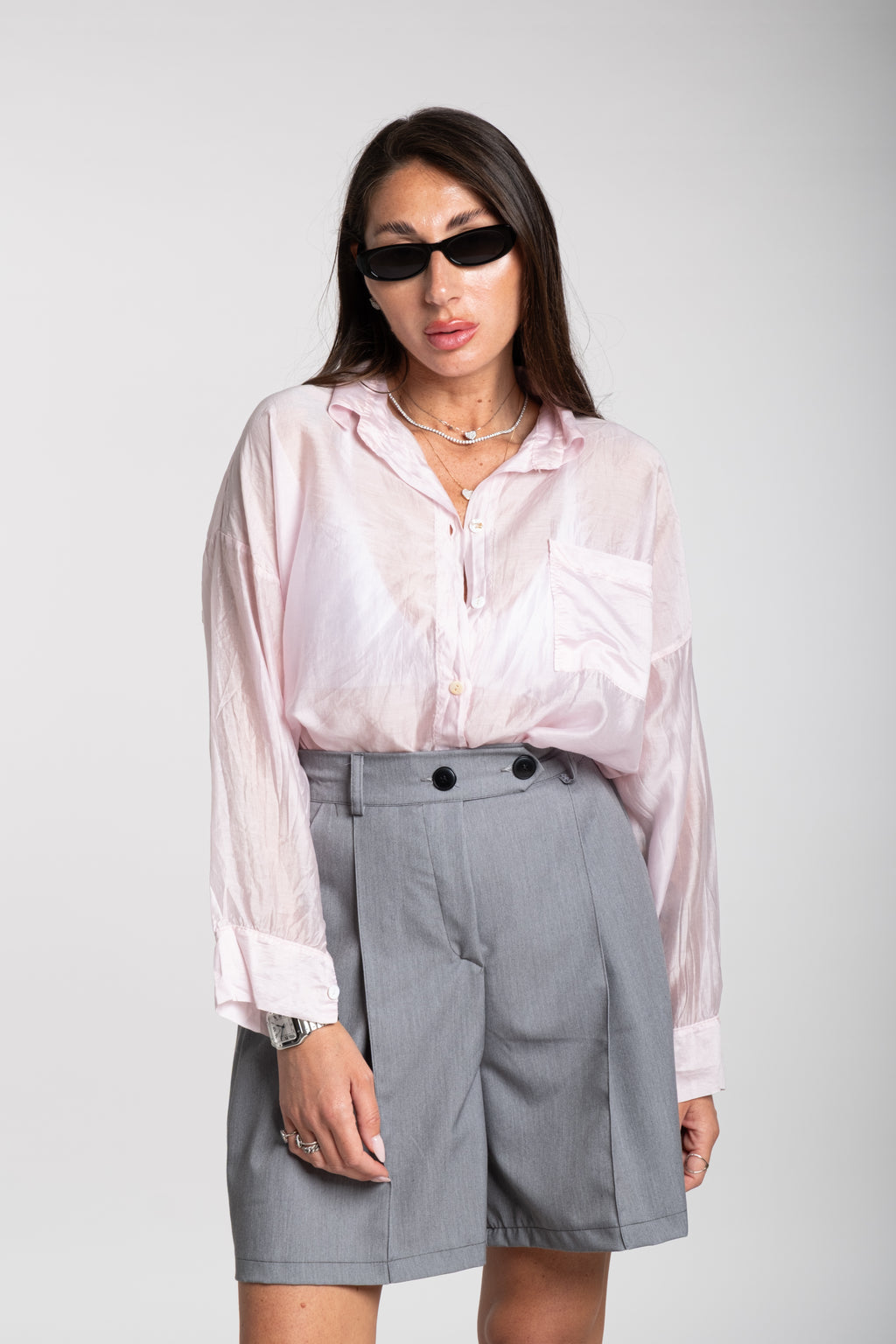 Camicia fiammata rosa
