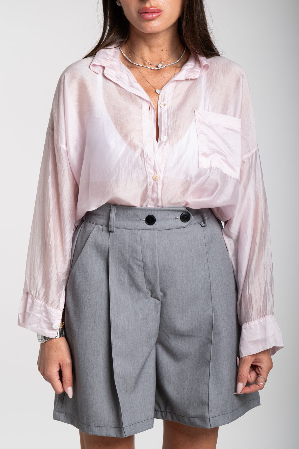 Camicia fiammata rosa