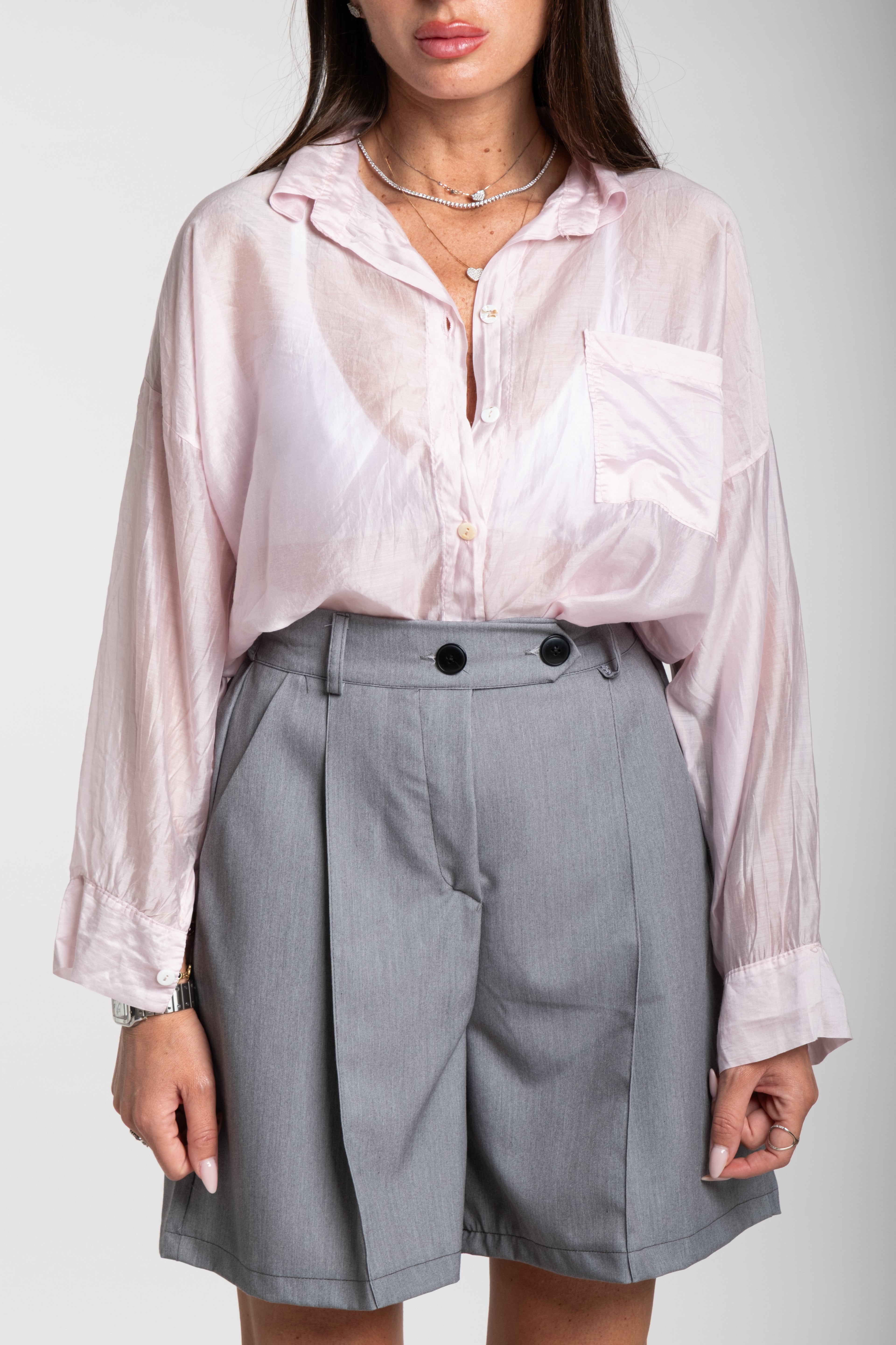 Camicia fiammata rosa