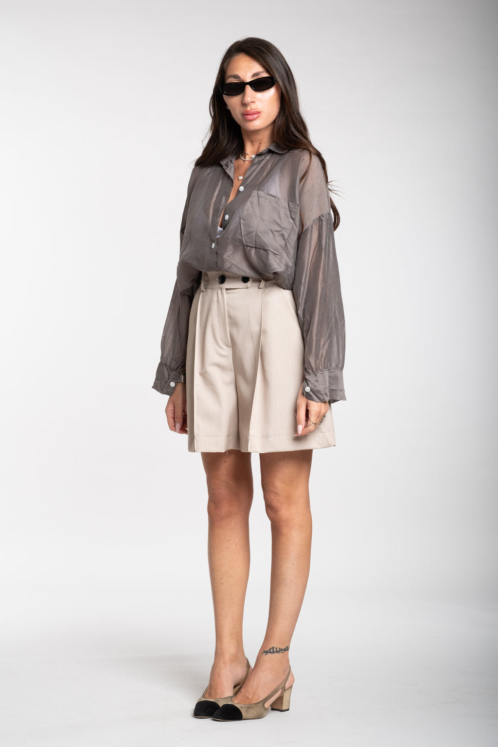 Camicia fiammata grigia
