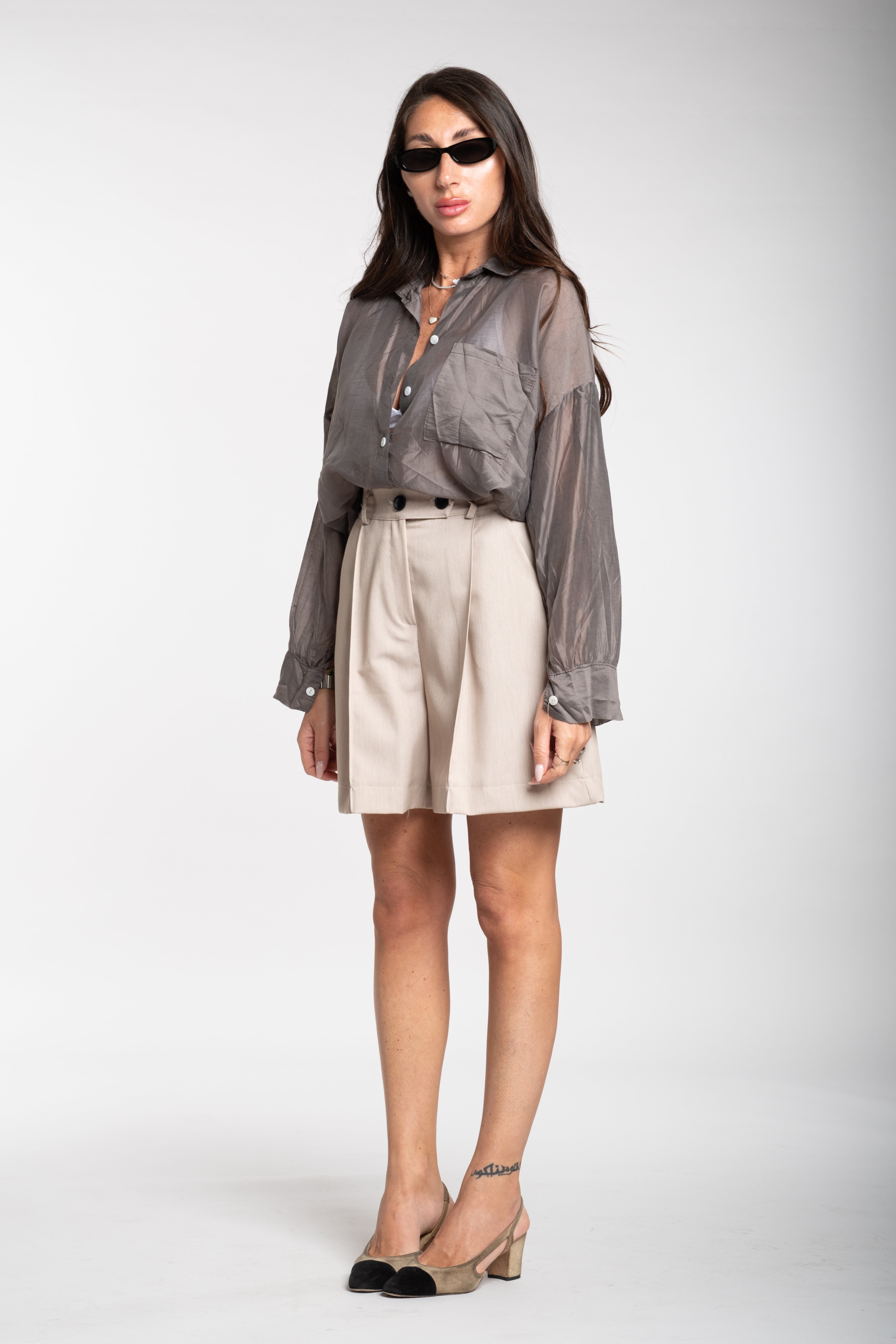 Camicia fiammata grigia