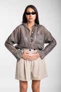 Camicia fiammata grigia