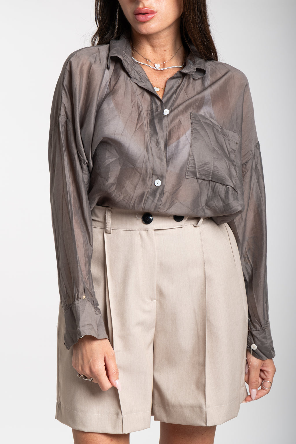 Camicia fiammata grigia