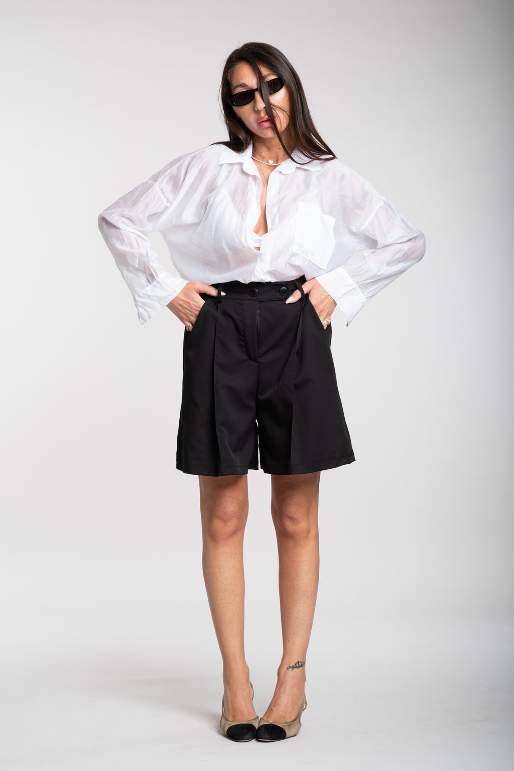 Camicia fiammata bianca