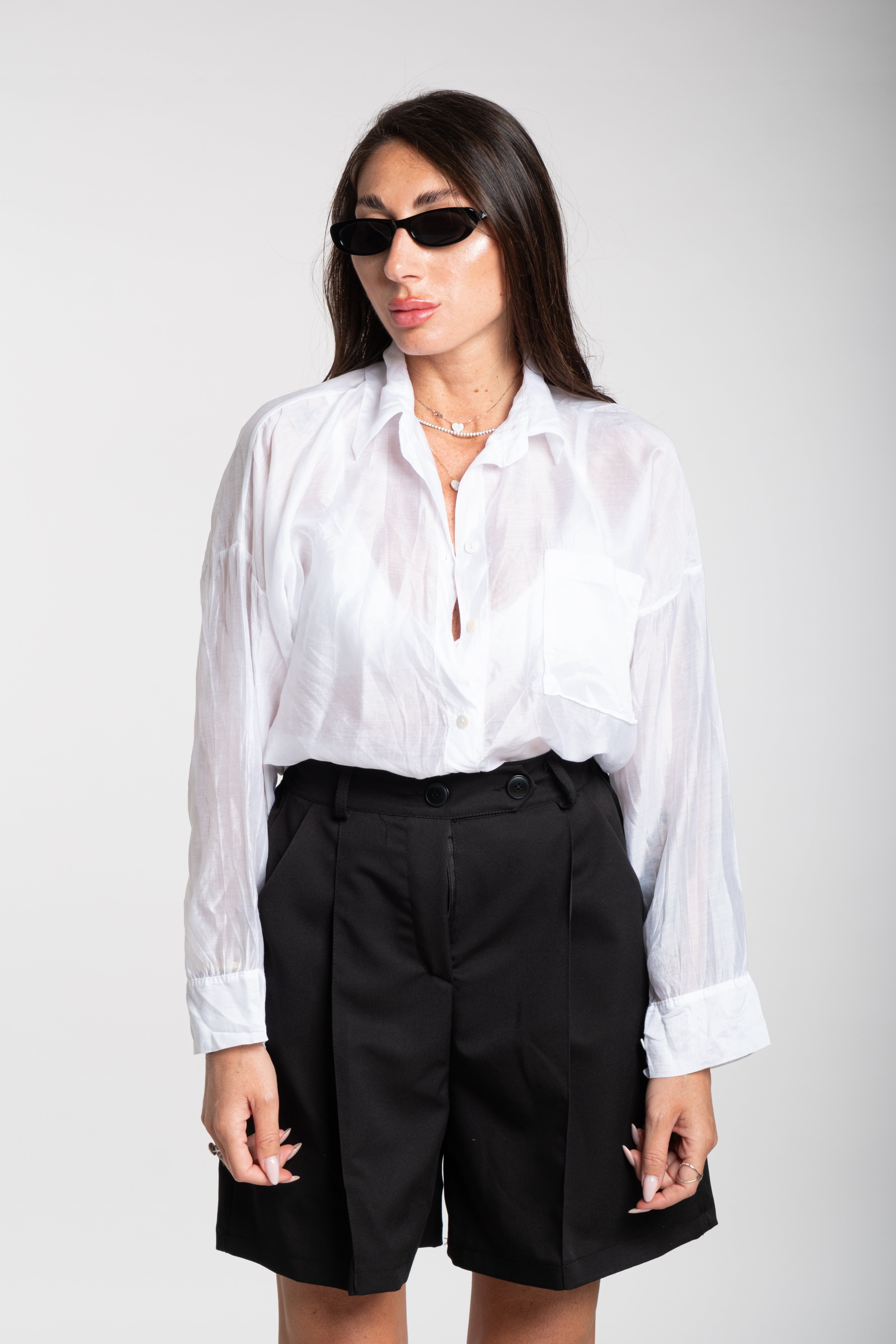 Camicia fiammata bianca