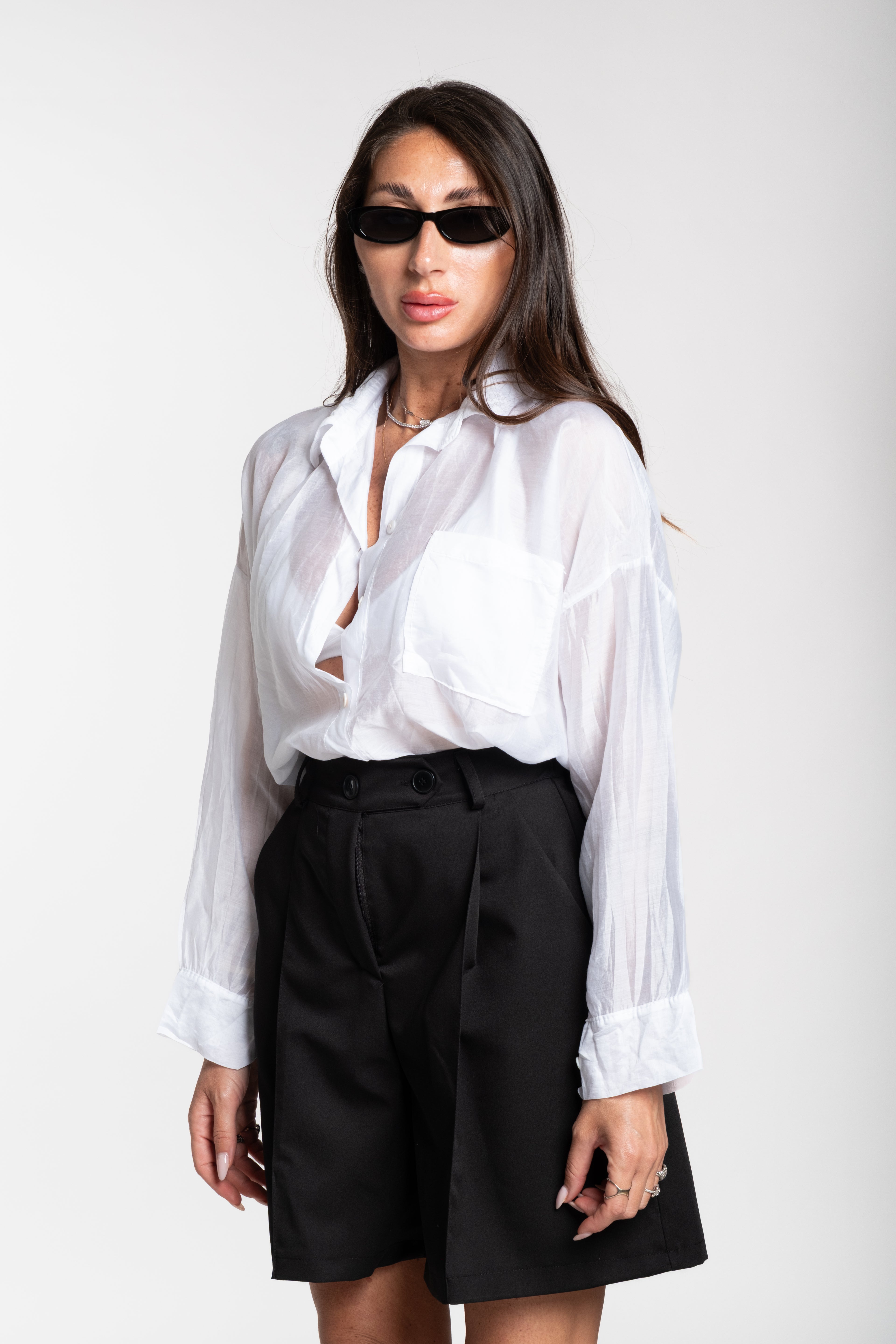 Camicia fiammata bianca