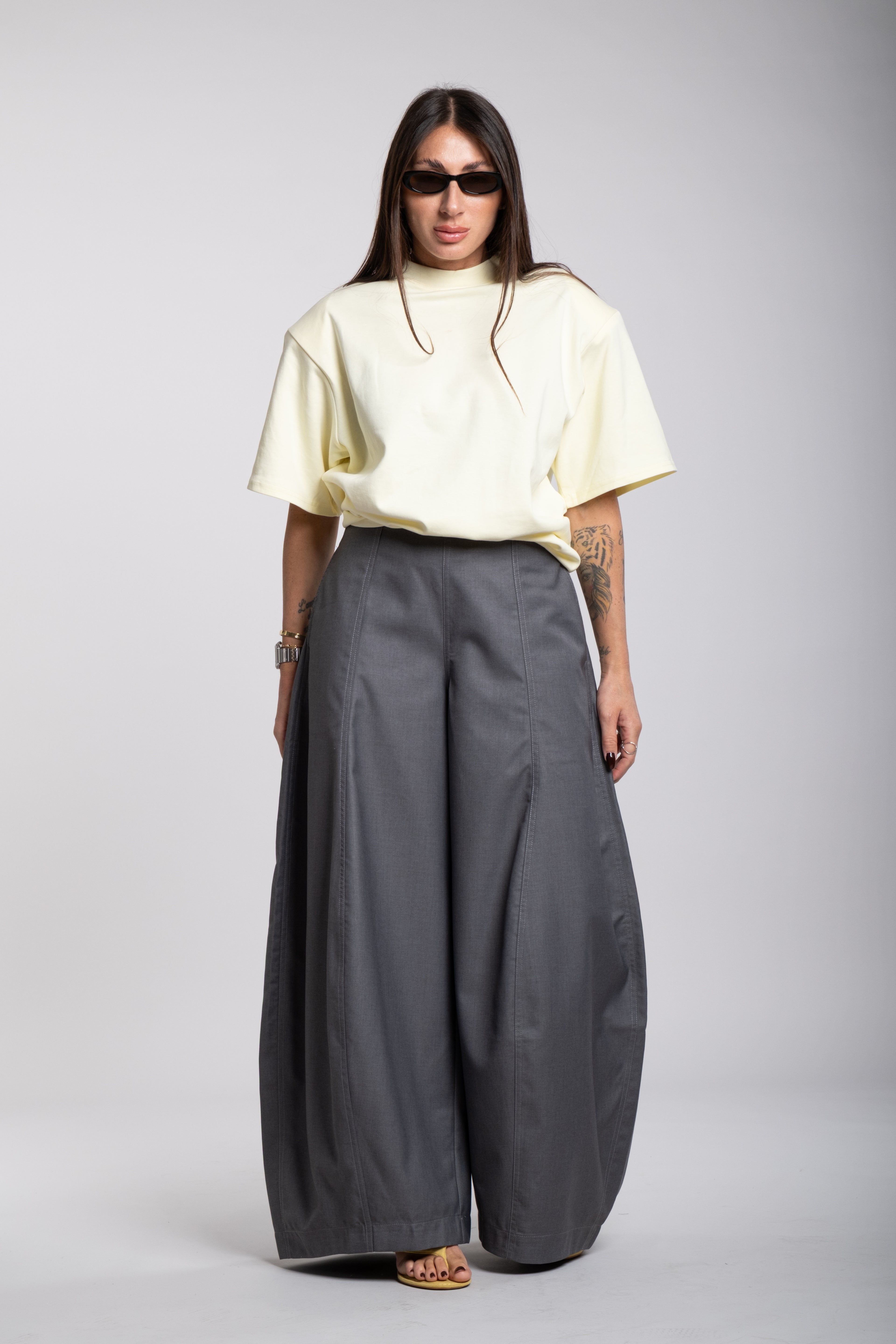 Pantalone campana grigio