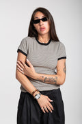 Maglia my star beige righe nere