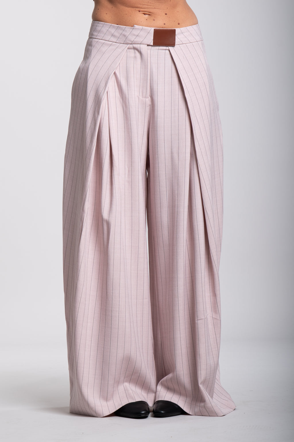 Pantalone margela gessato rosa