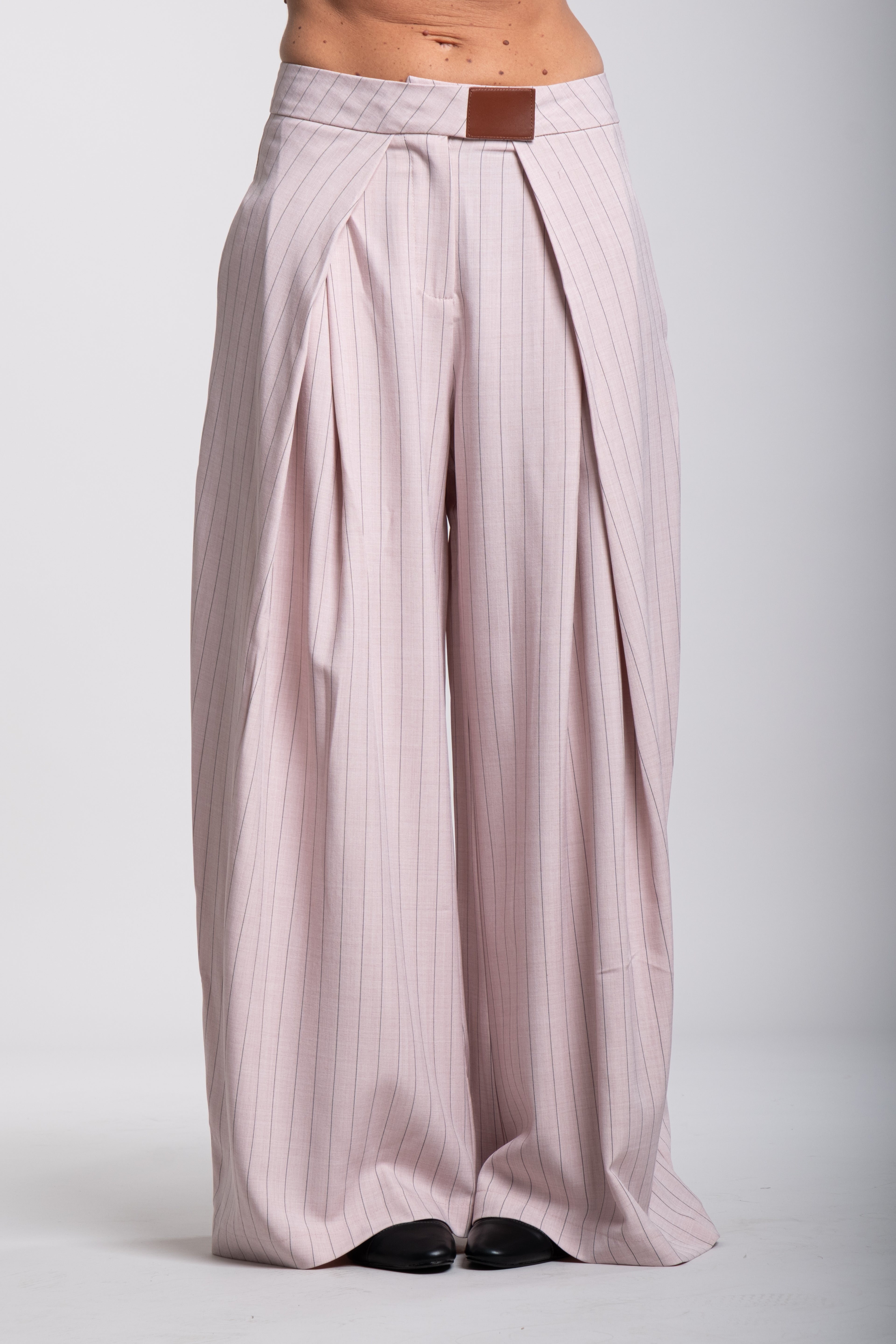 Pantalone margela gessato rosa