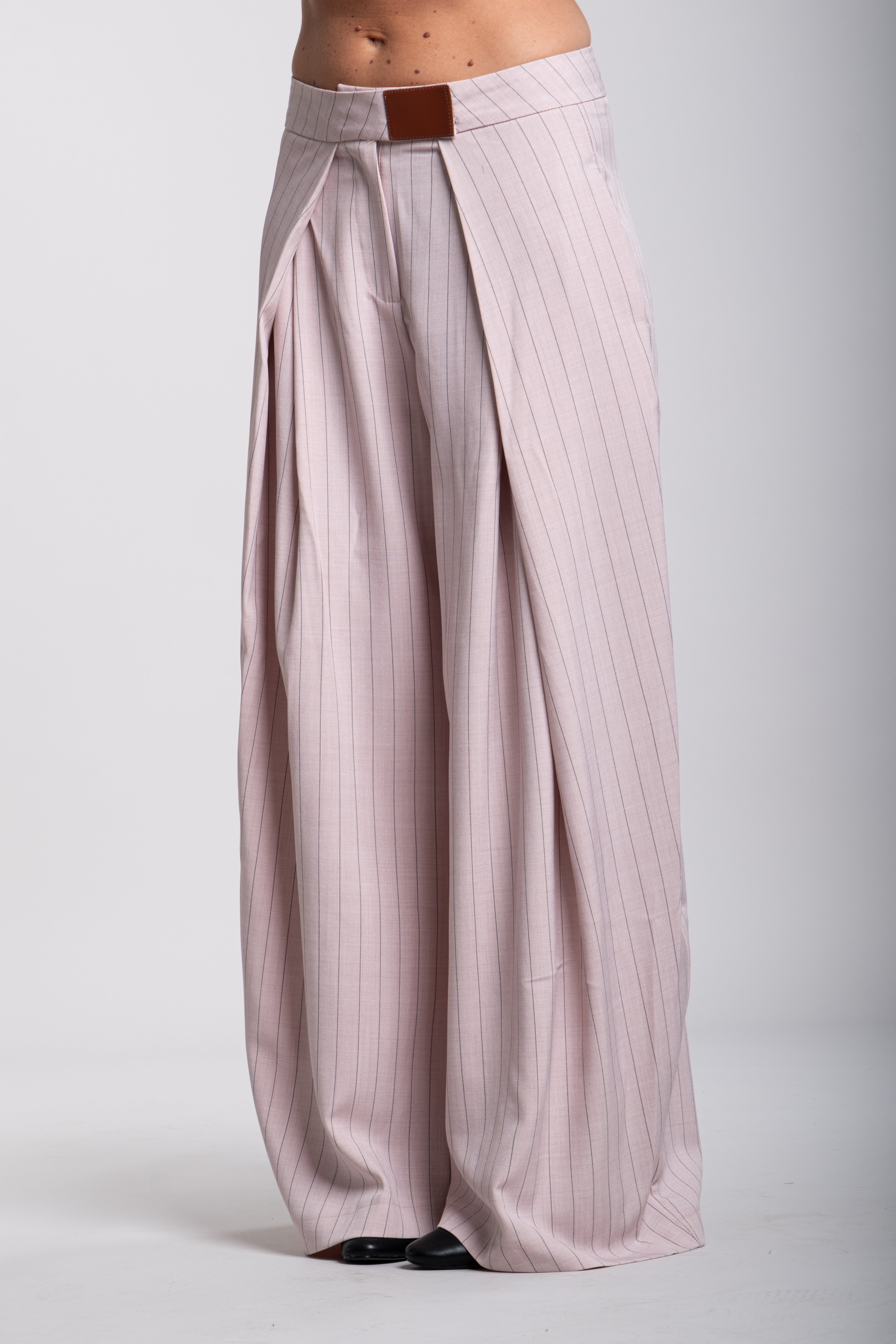 Pantalone margela gessato rosa