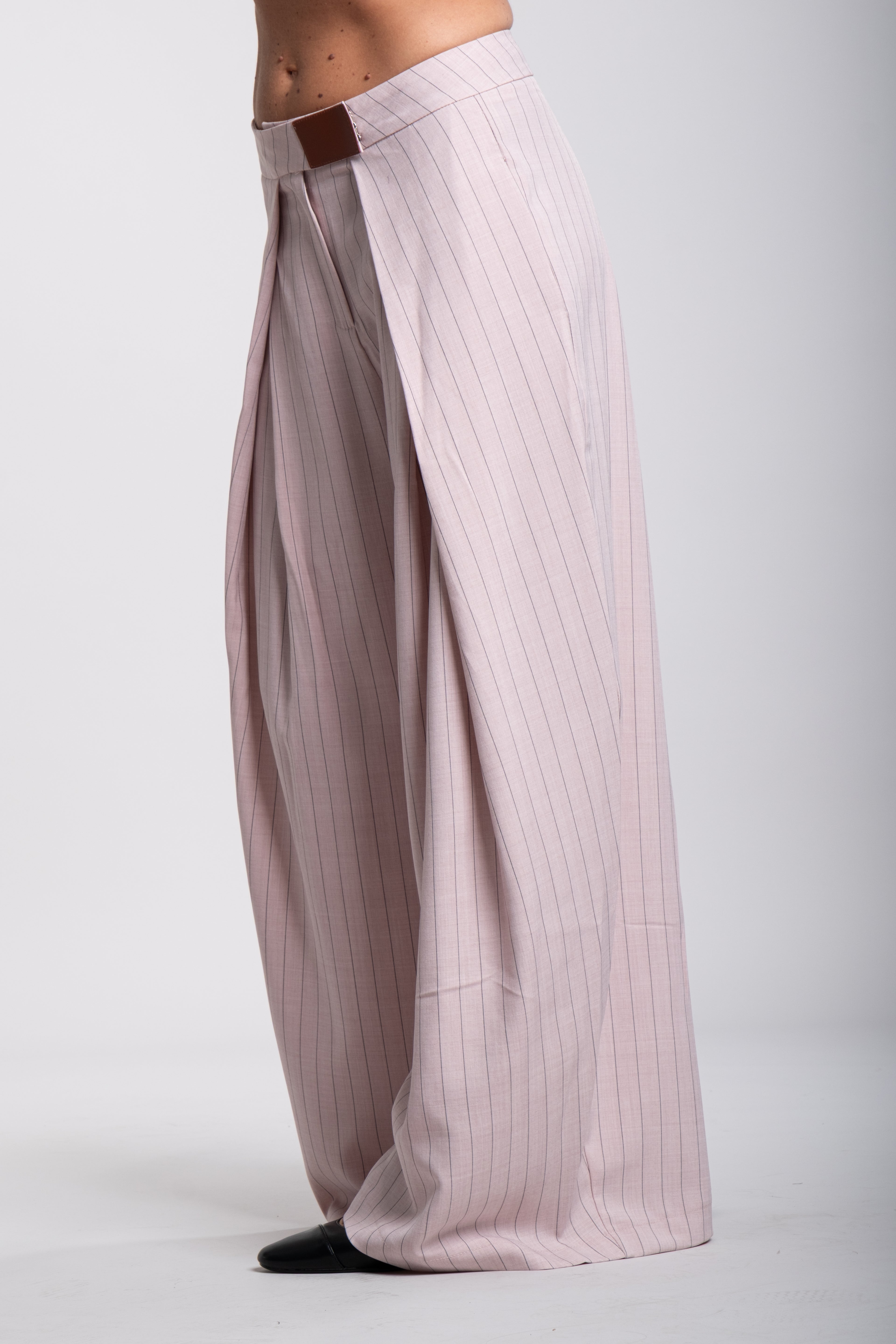 Pantalone margela gessato rosa