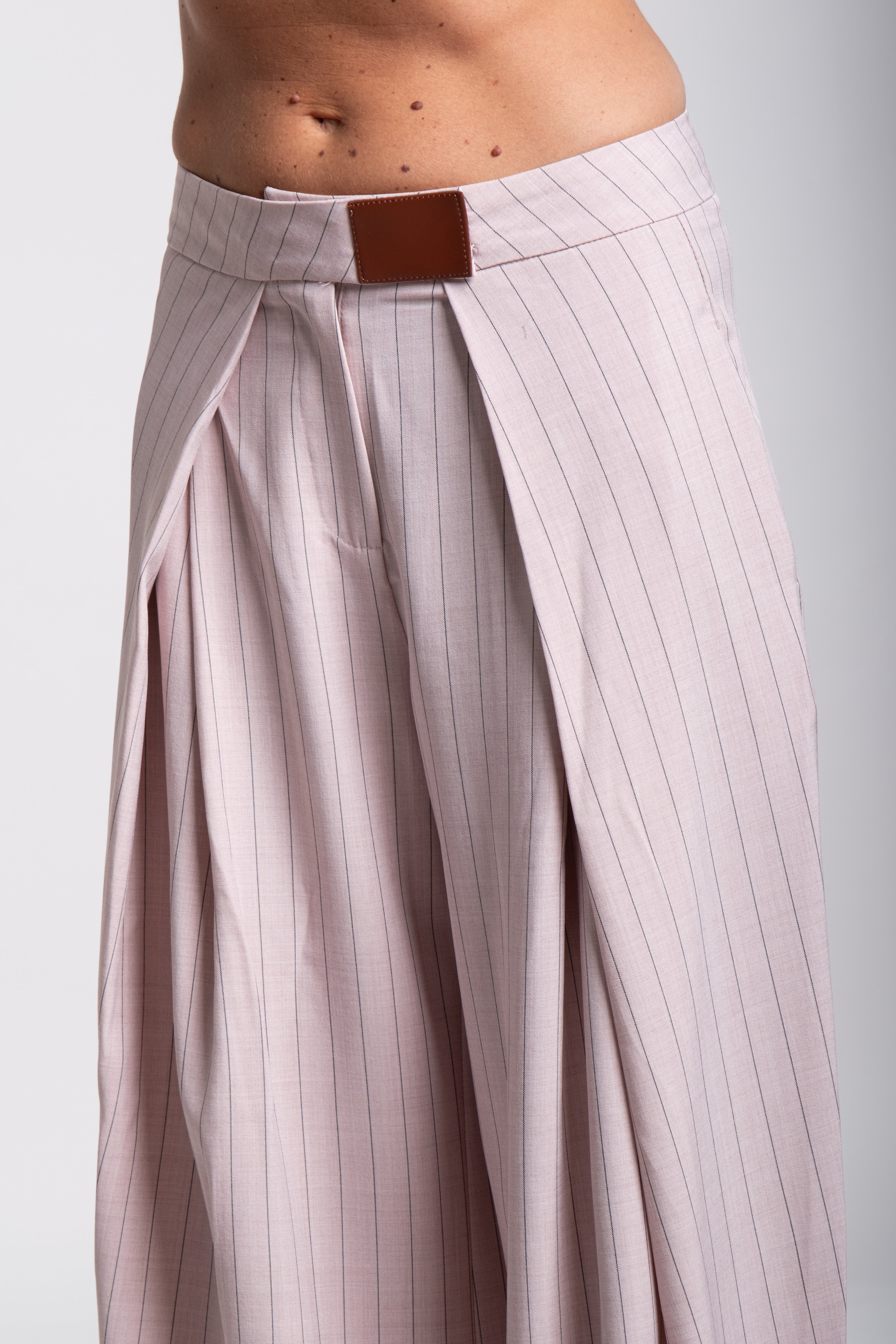 Pantalone margela gessato rosa