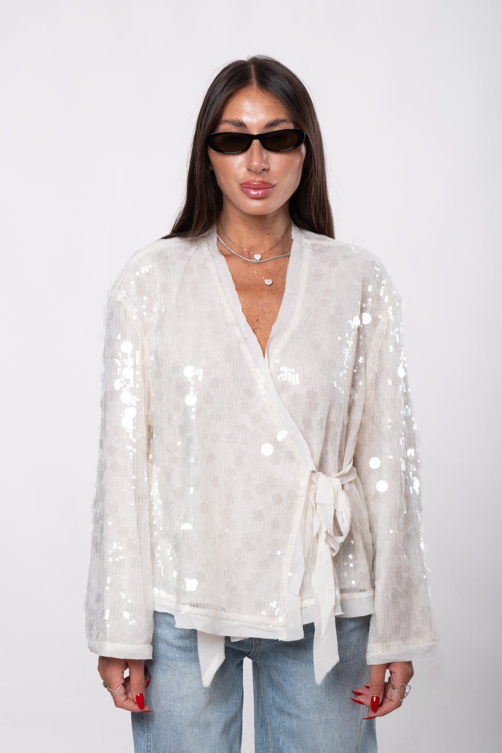 Giacca camicia paillettes