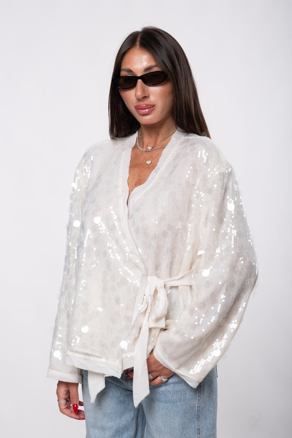 Giacca camicia paillettes