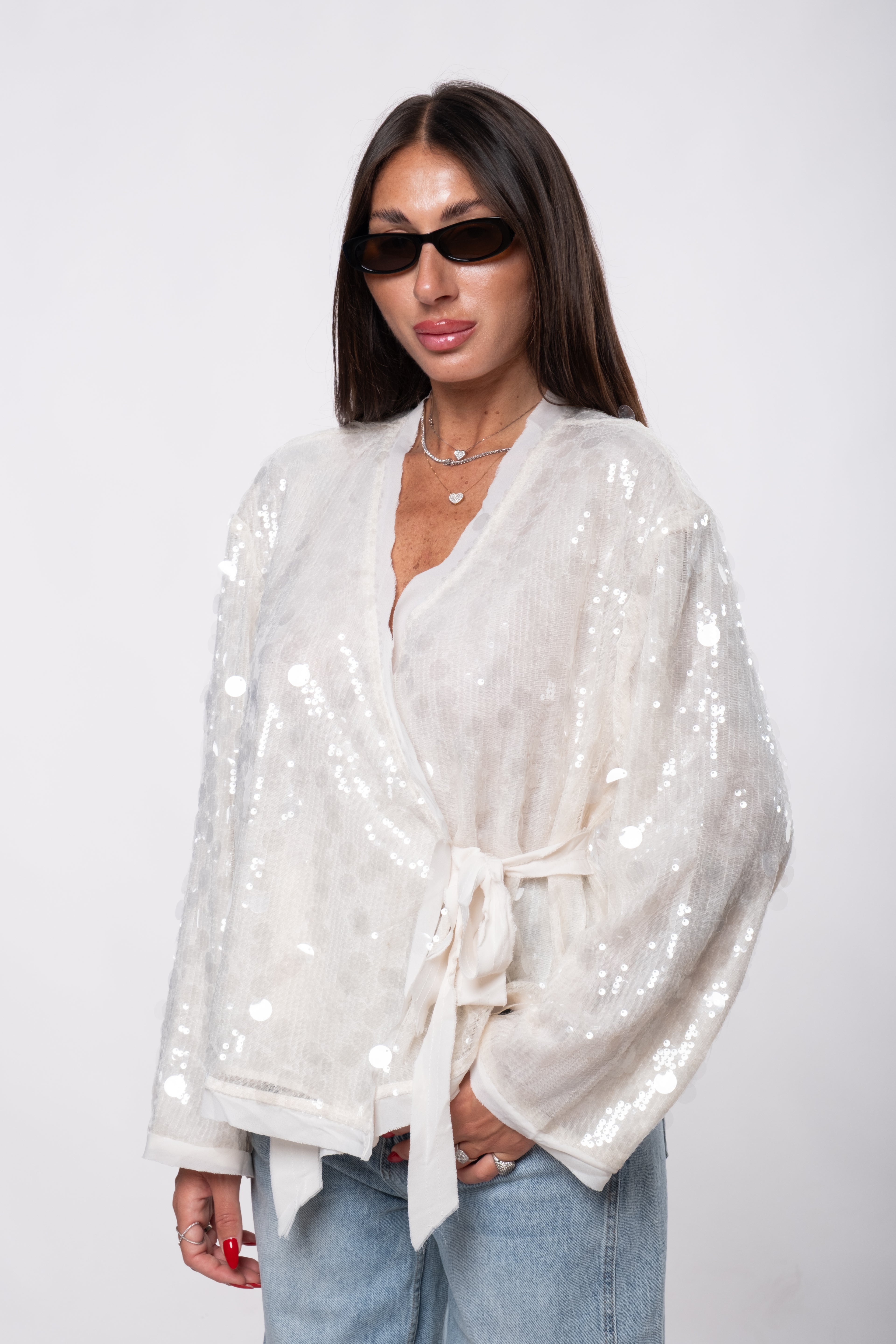 Giacca camicia paillettes