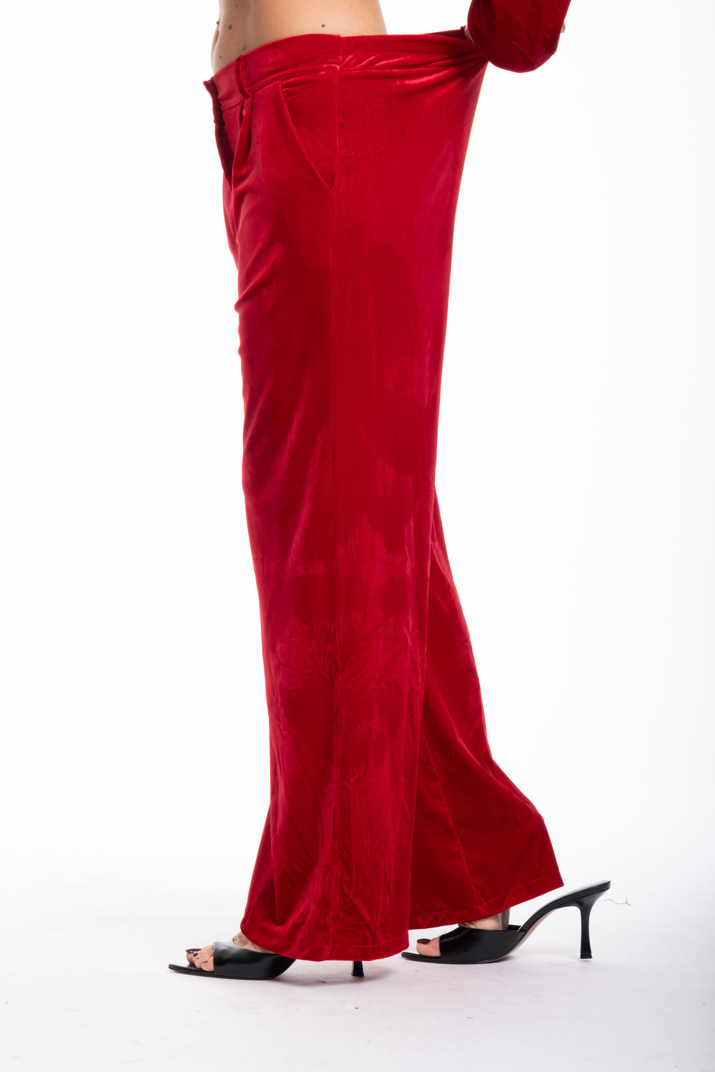 Tailleur velluto liscio rosso