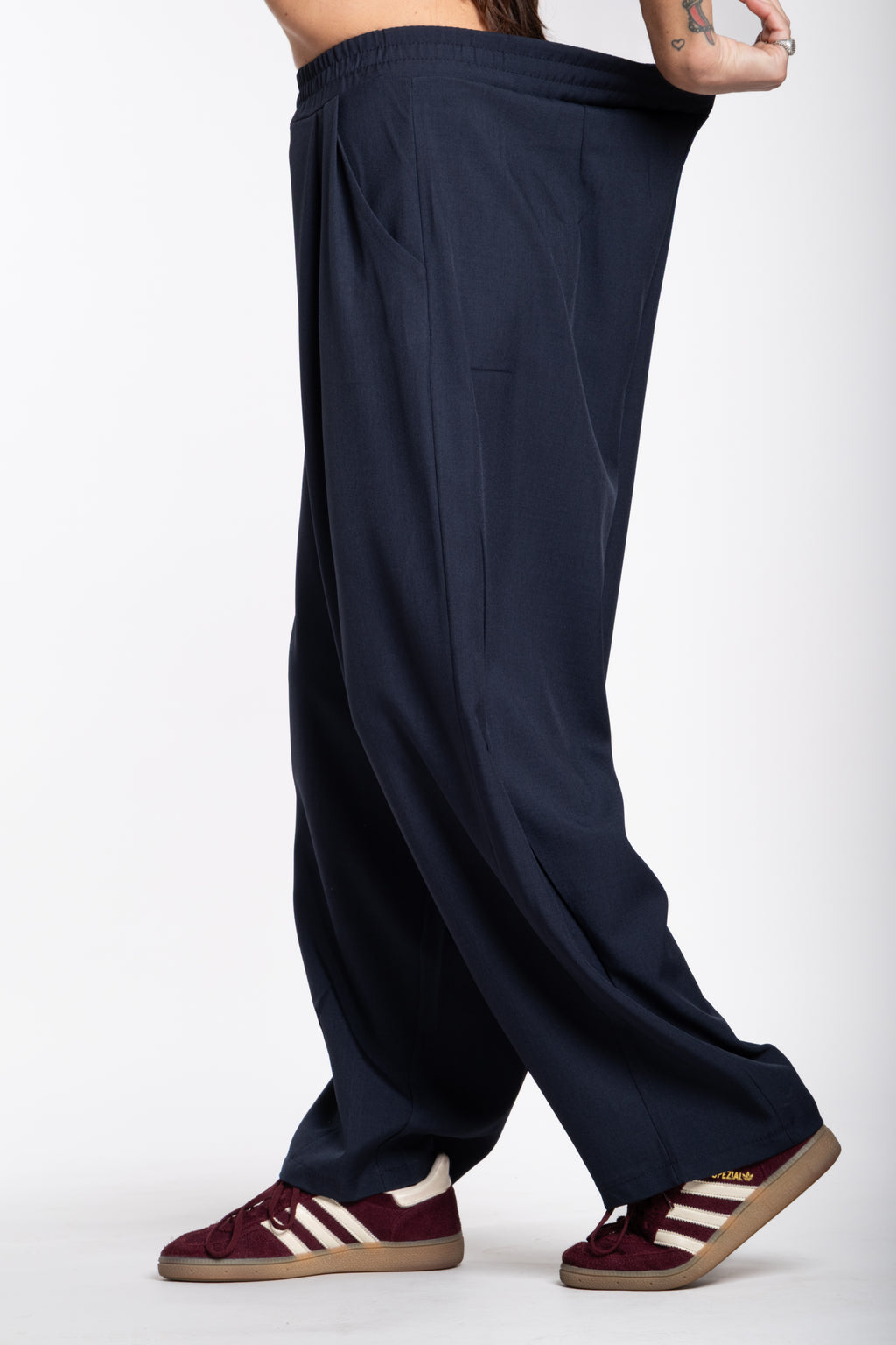 Tailleur crop blu