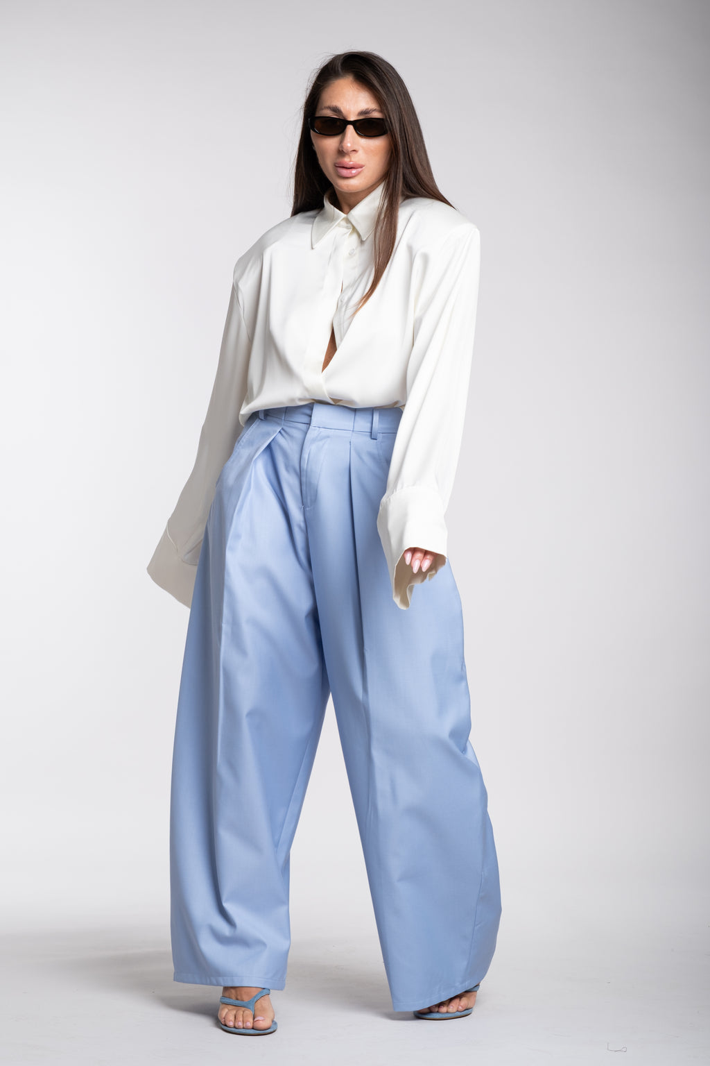 Camicia oxford satin bianca