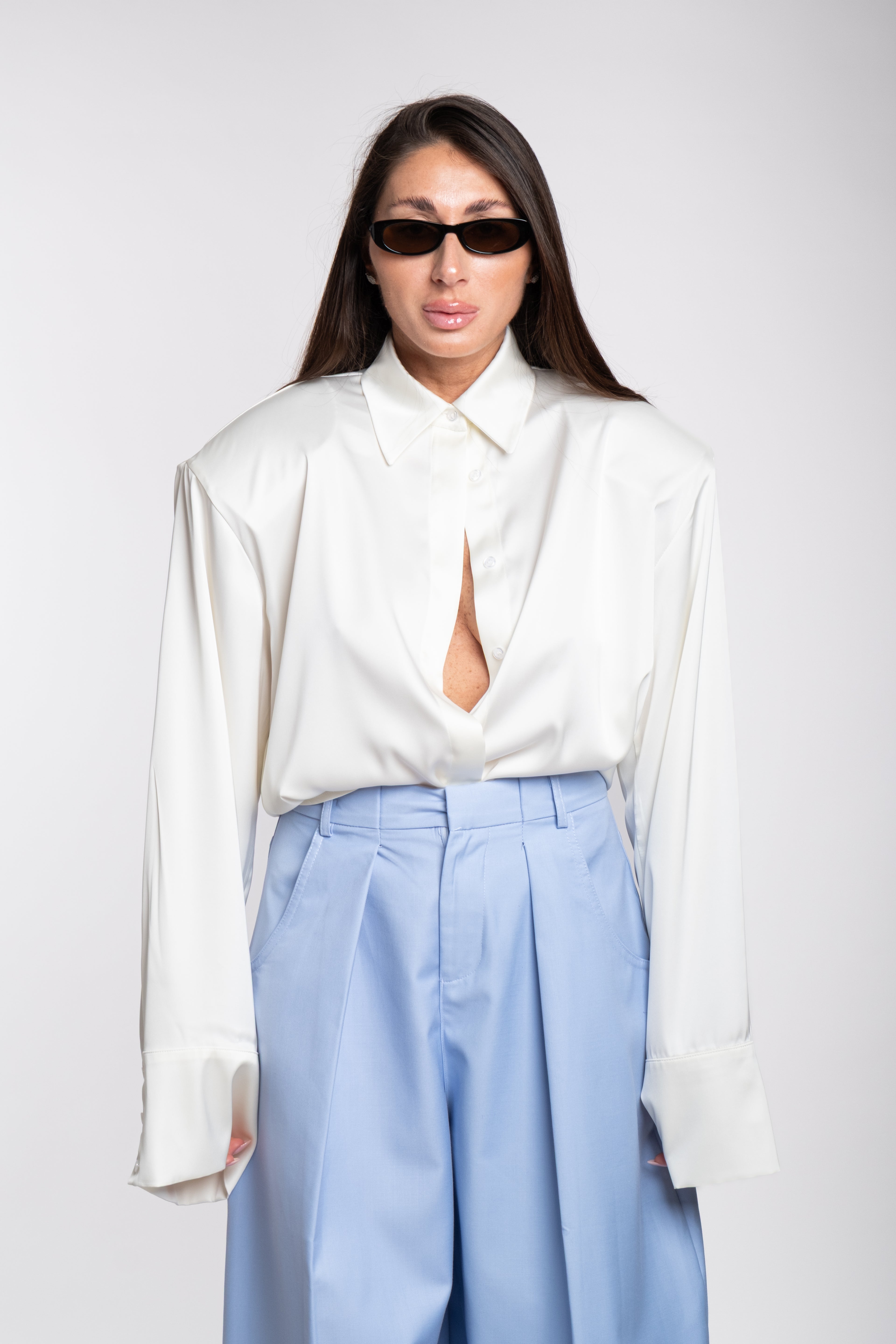Camicia oxford satin bianca