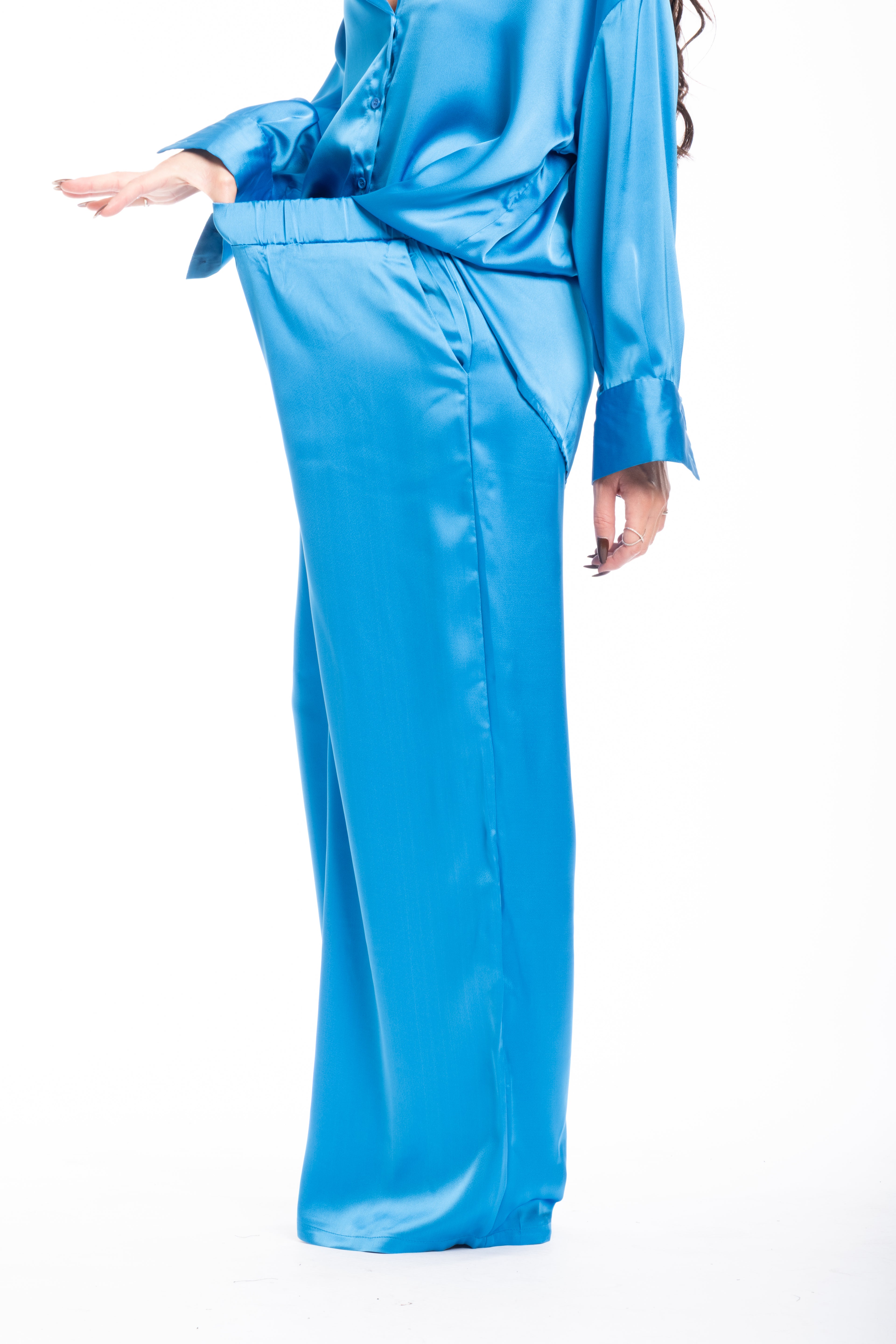 Coordinato satin celeste