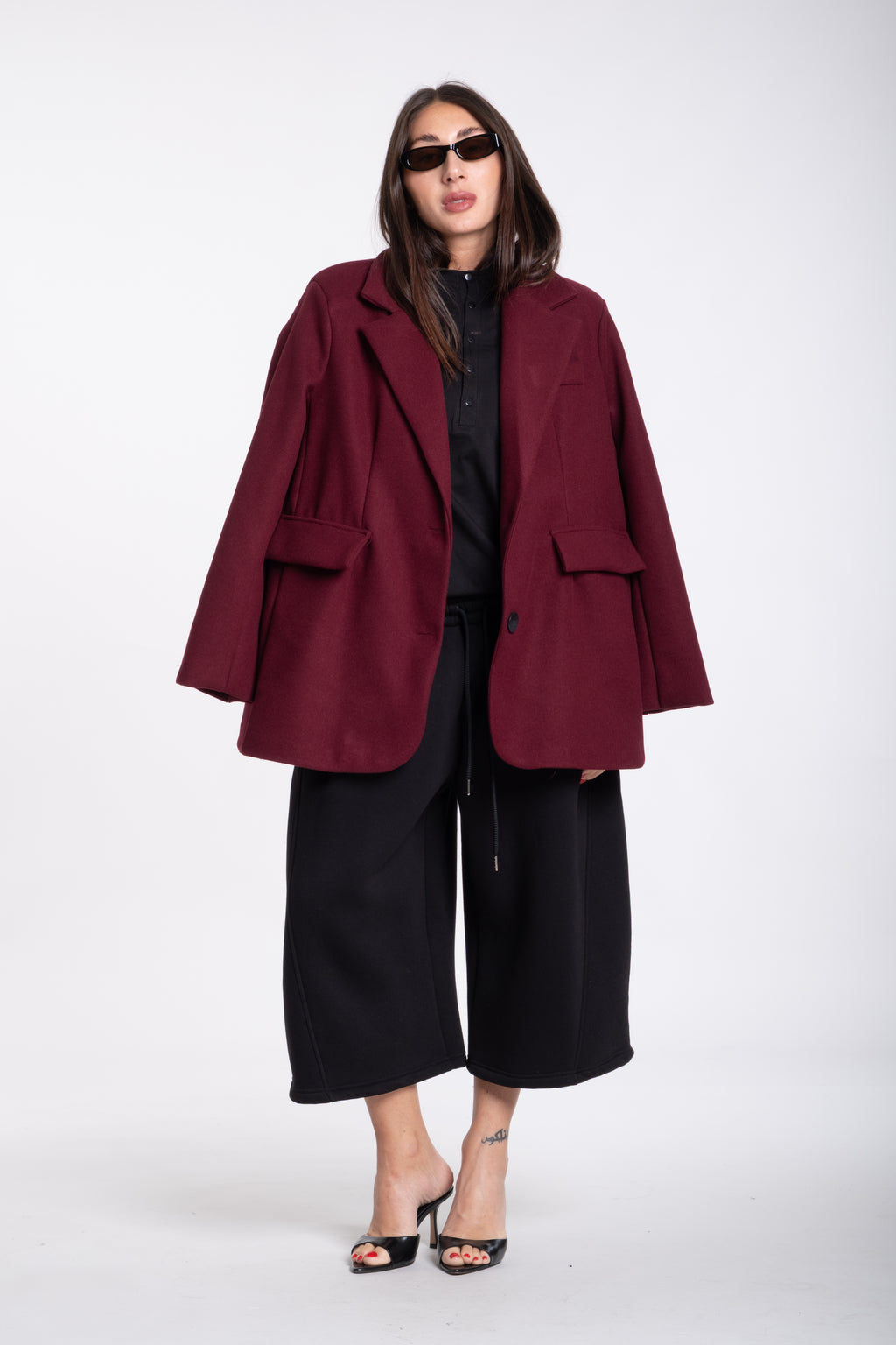 Giacca peso cappotto bordeaux