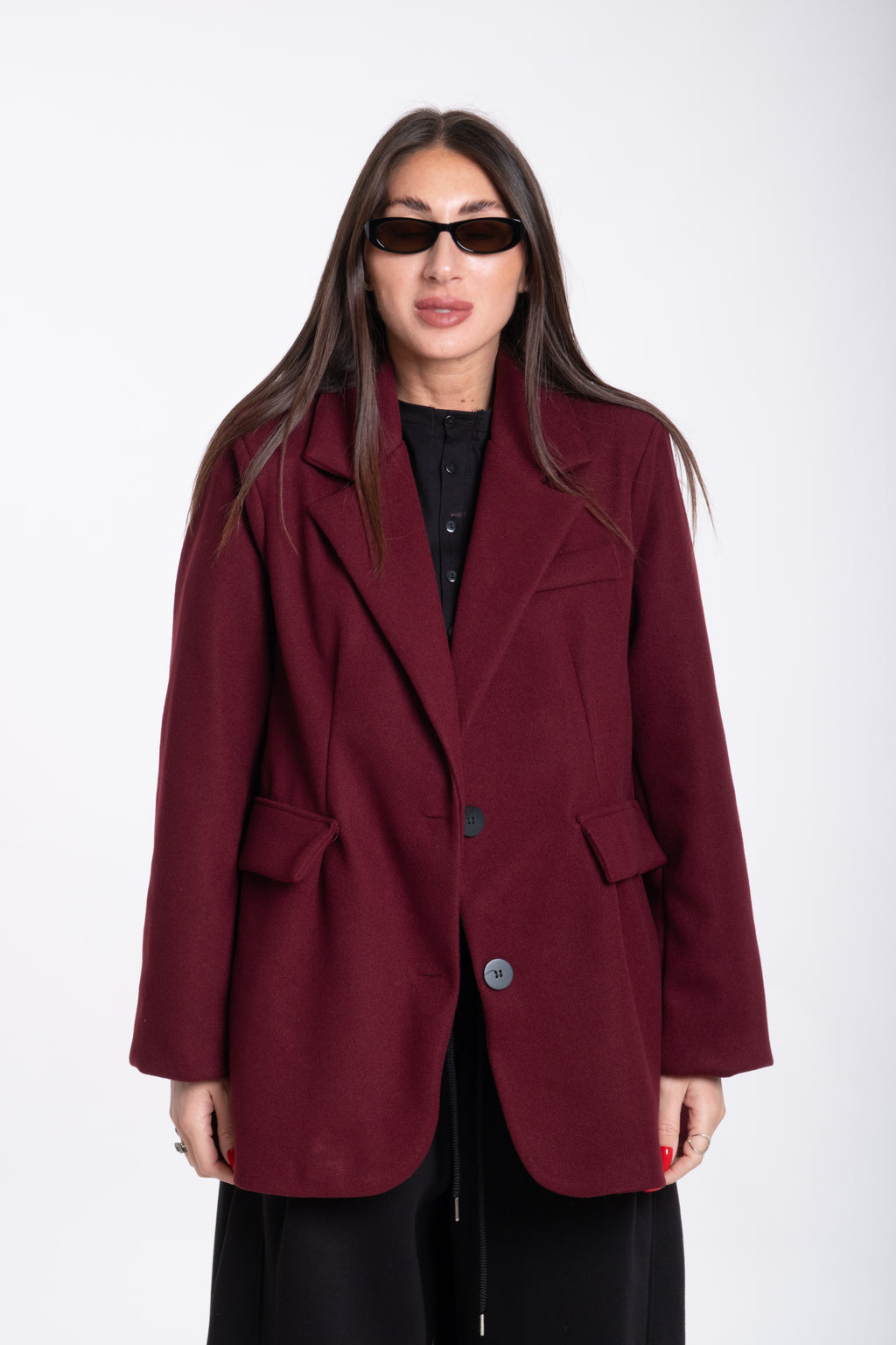 Giacca peso cappotto bordeaux