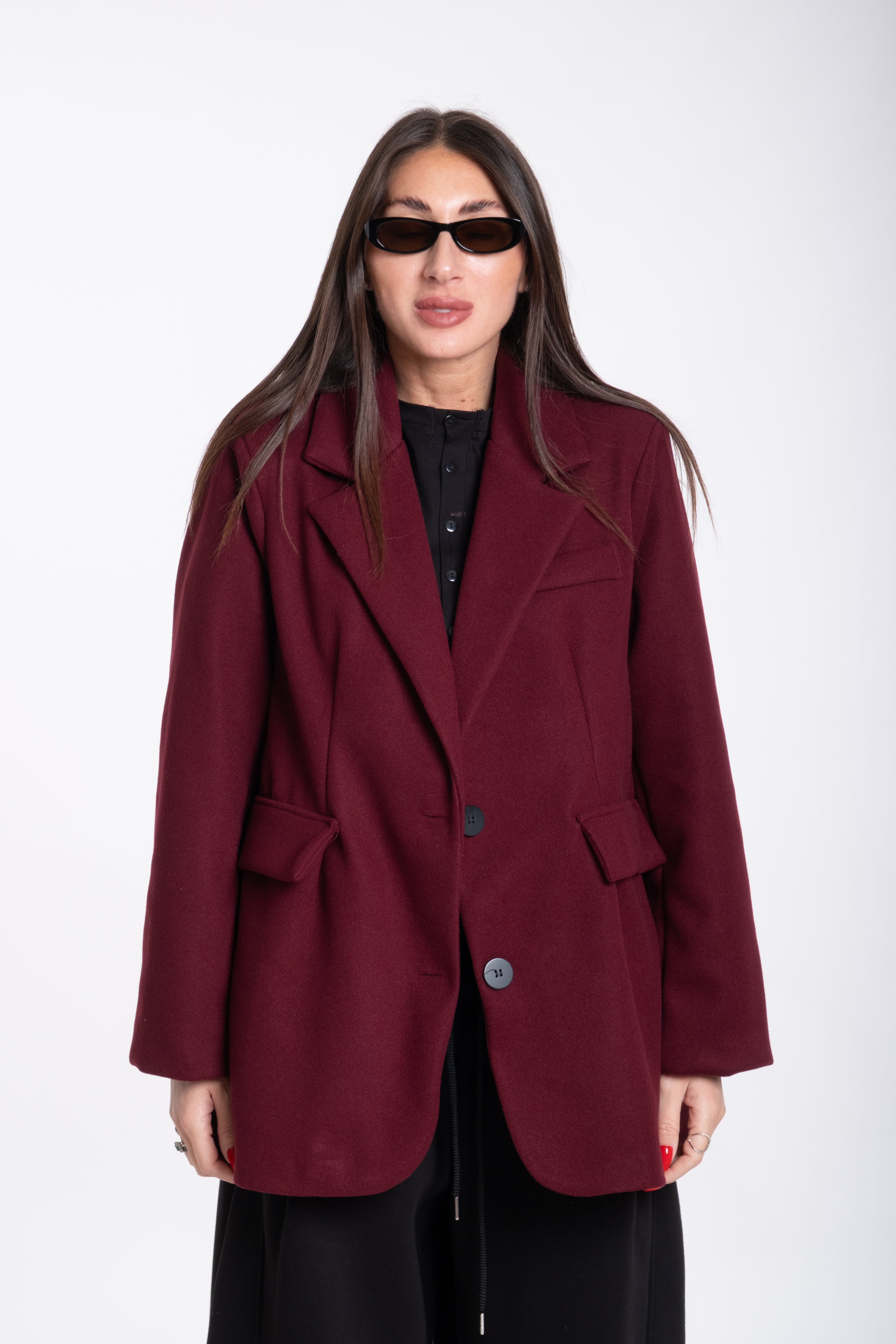 Giacca peso cappotto bordeaux